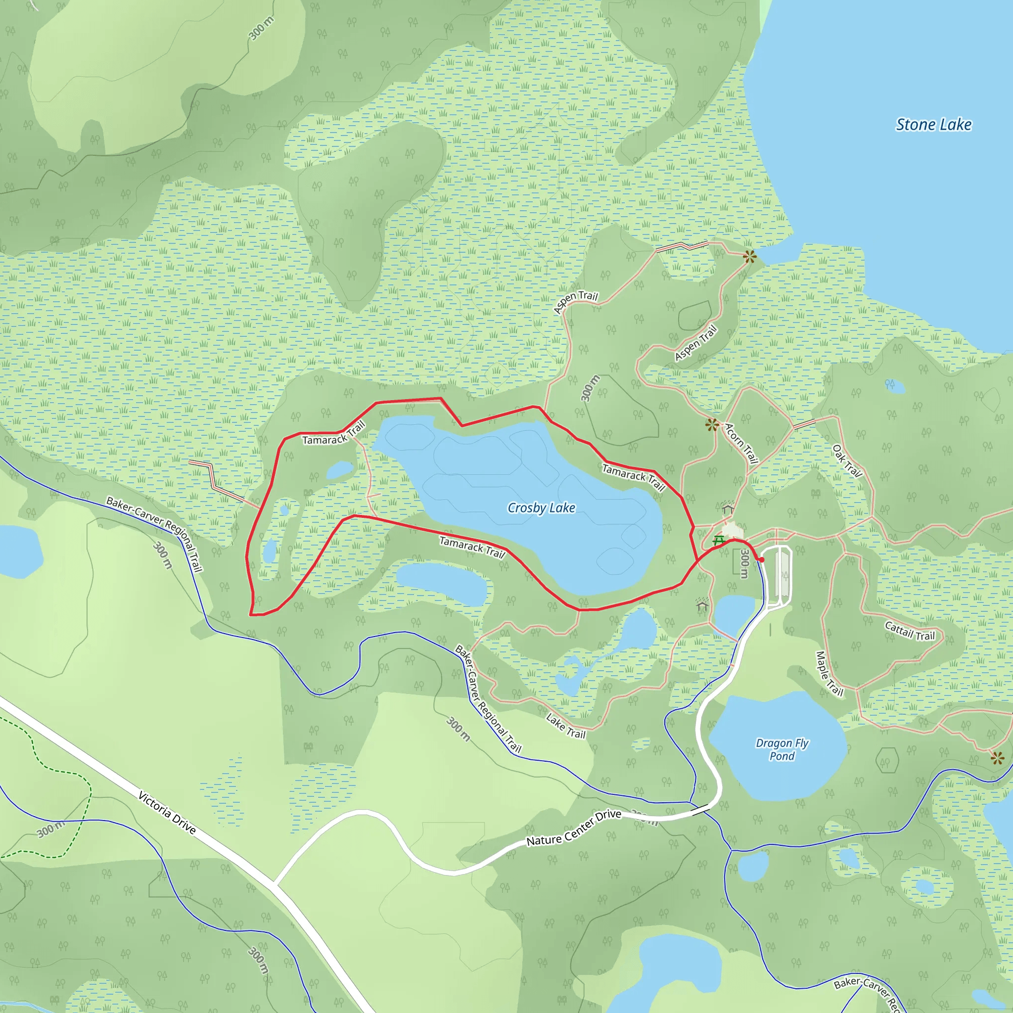 Crosby Lake Loop via Tamarack Trail mobile static map