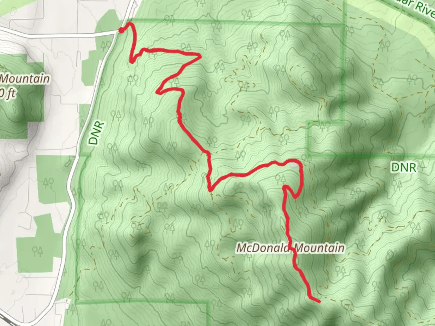 An image depicting the trail McDonald Mountain Trail and its surrounding area.