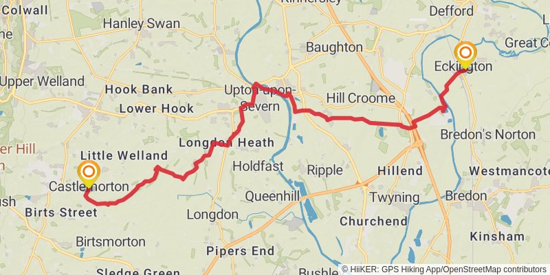 Worcestershire Loop from Great Malvern stage 2 Map