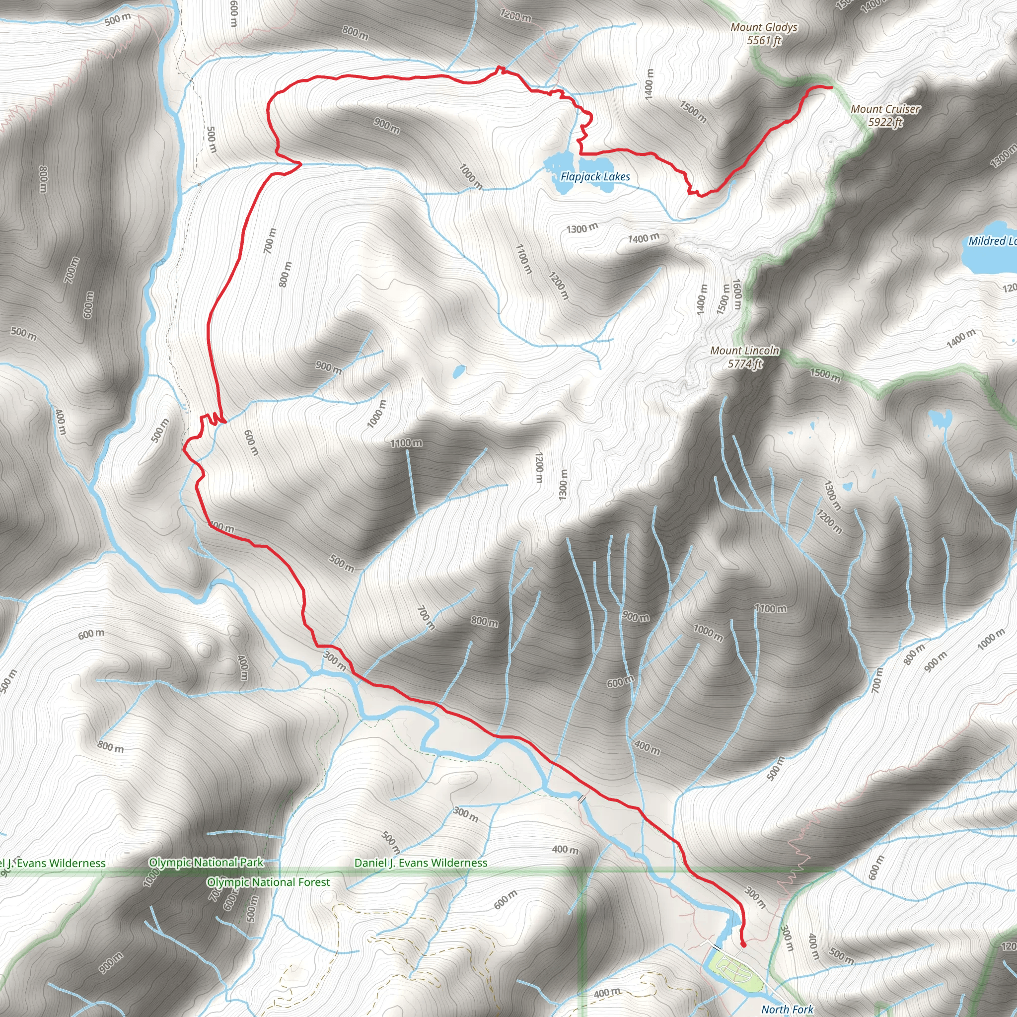 Gladys Divide Primitive Trail mobile static map