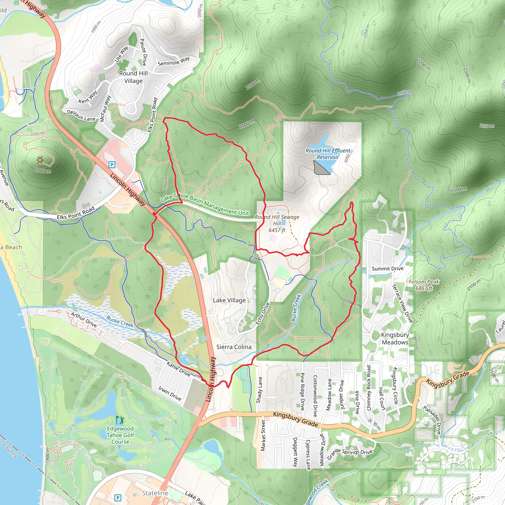 Tahoe Village Loop - North mobile static map