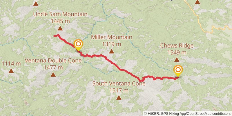 Puerto Suelo via Carmel River Trail stage 3 Map