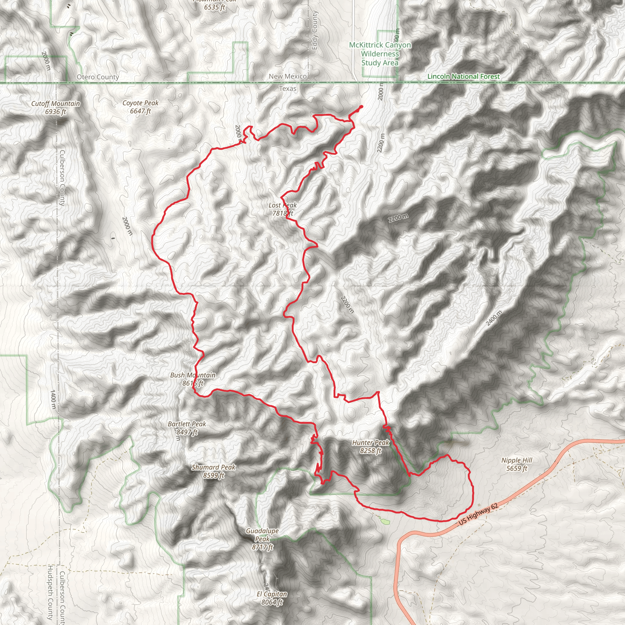 Guadalupe State Park Loop mobile static map