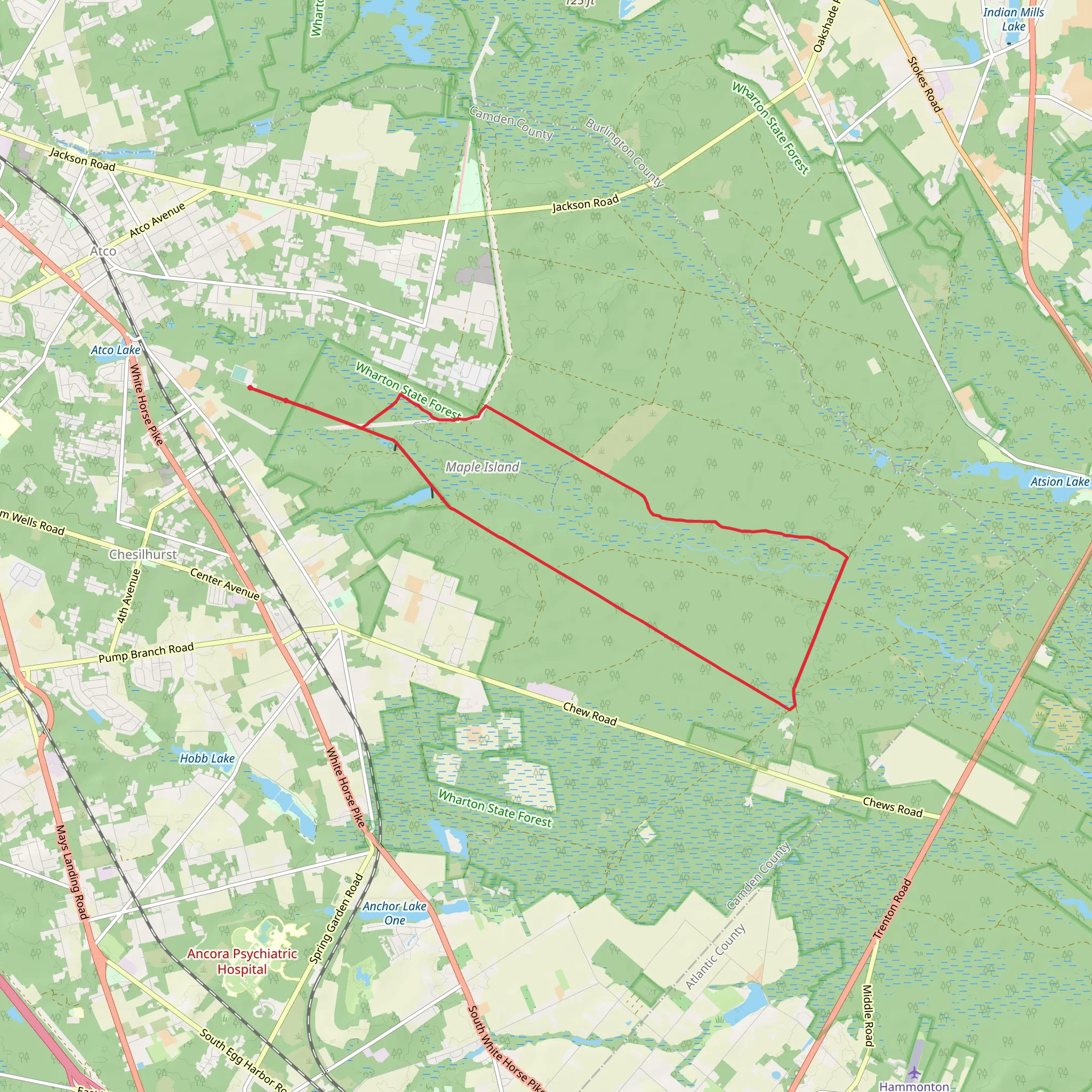 Burnt Mill Red Loop Trail mobile static map