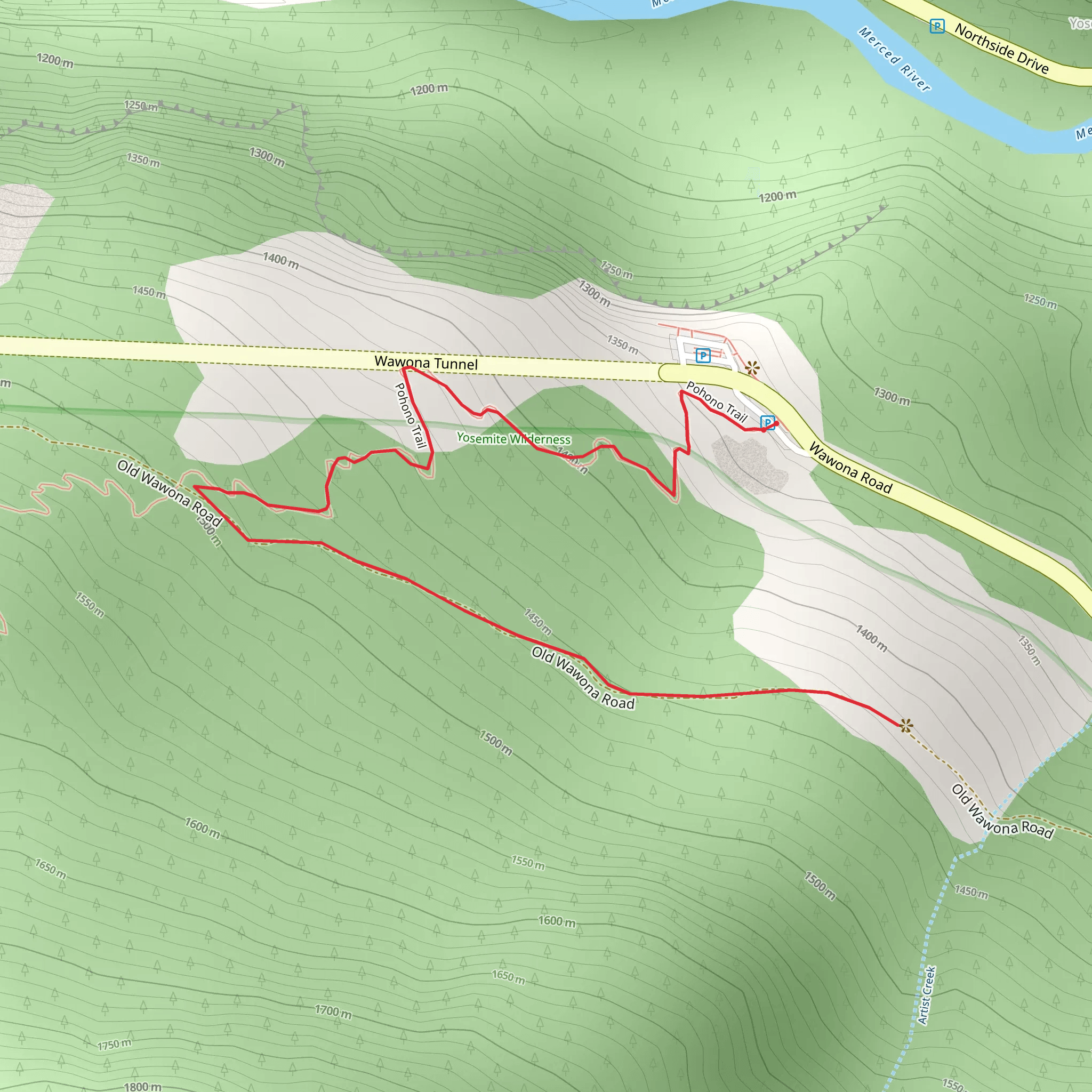Artist Point Trail mobile static map