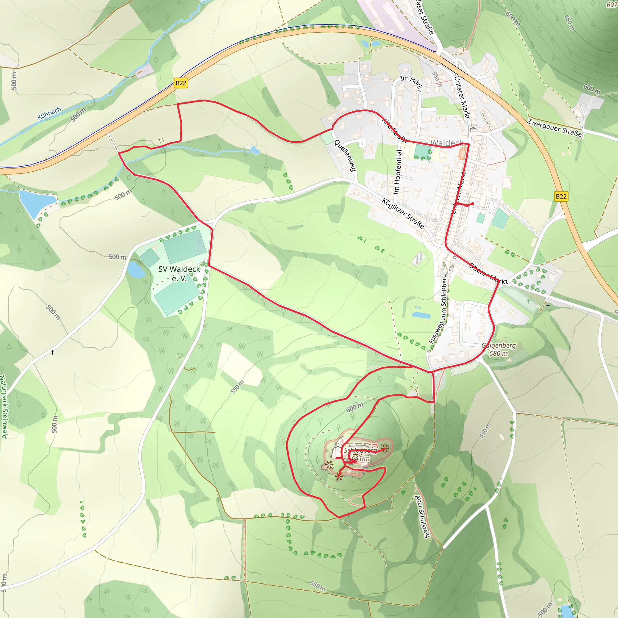 Burgruine Waldeck and Ostturm Loop mobile static map