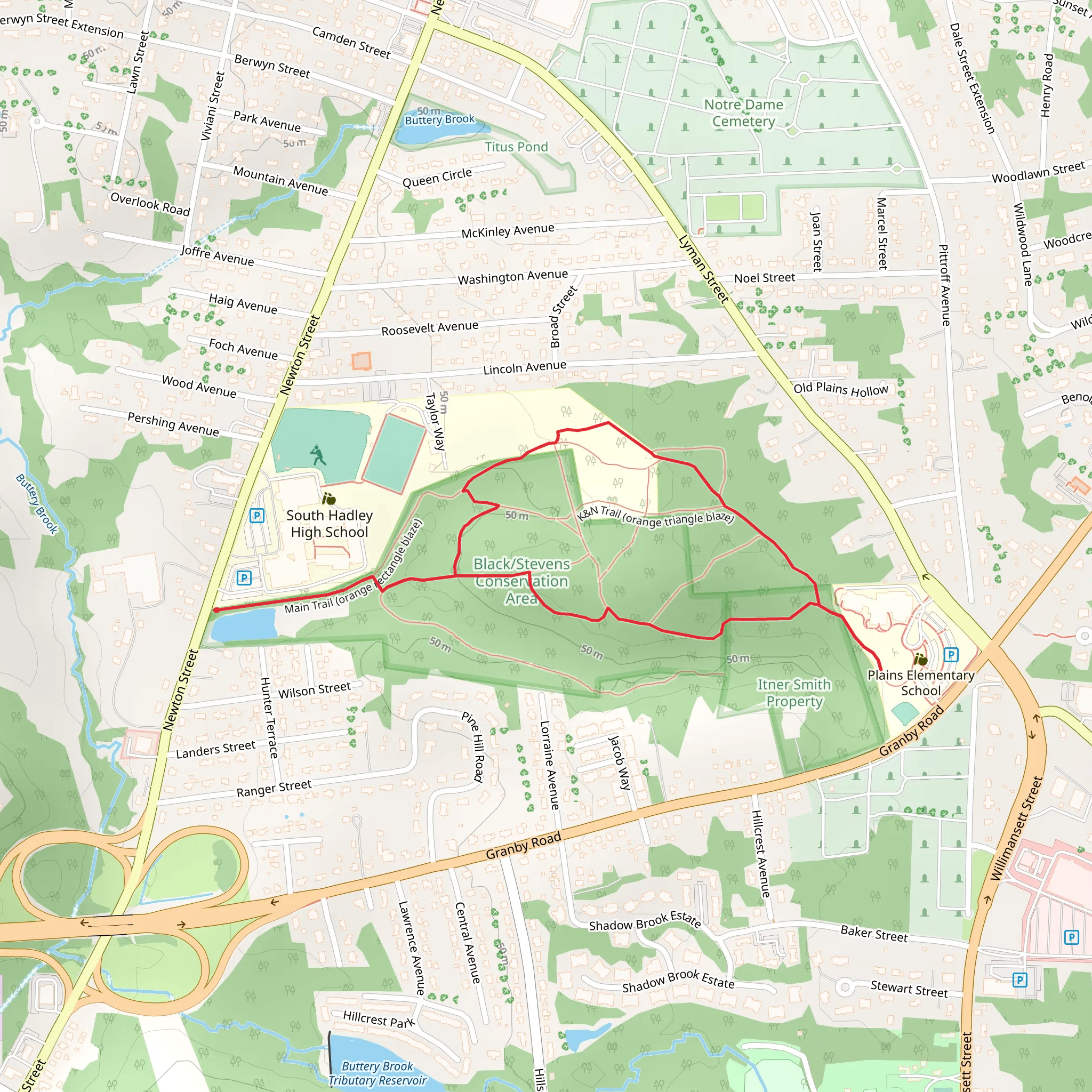 Newton Smith Brook Loop mobile static map
