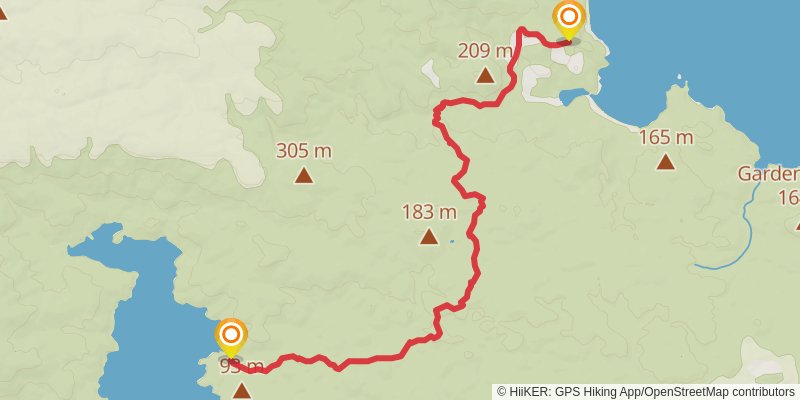 North West Circuit Stewart Island - Rakiura alt 1 Map