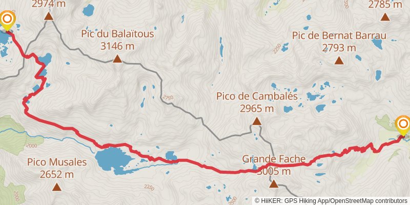 Haute Randonnée Pyrénéenne alt 9 Map
