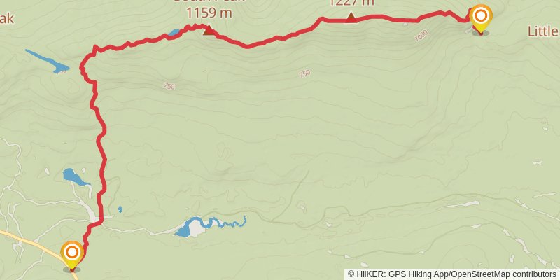 Appalachian Trail Section Hike - Bigelow Preserve Trail stage 2 Map