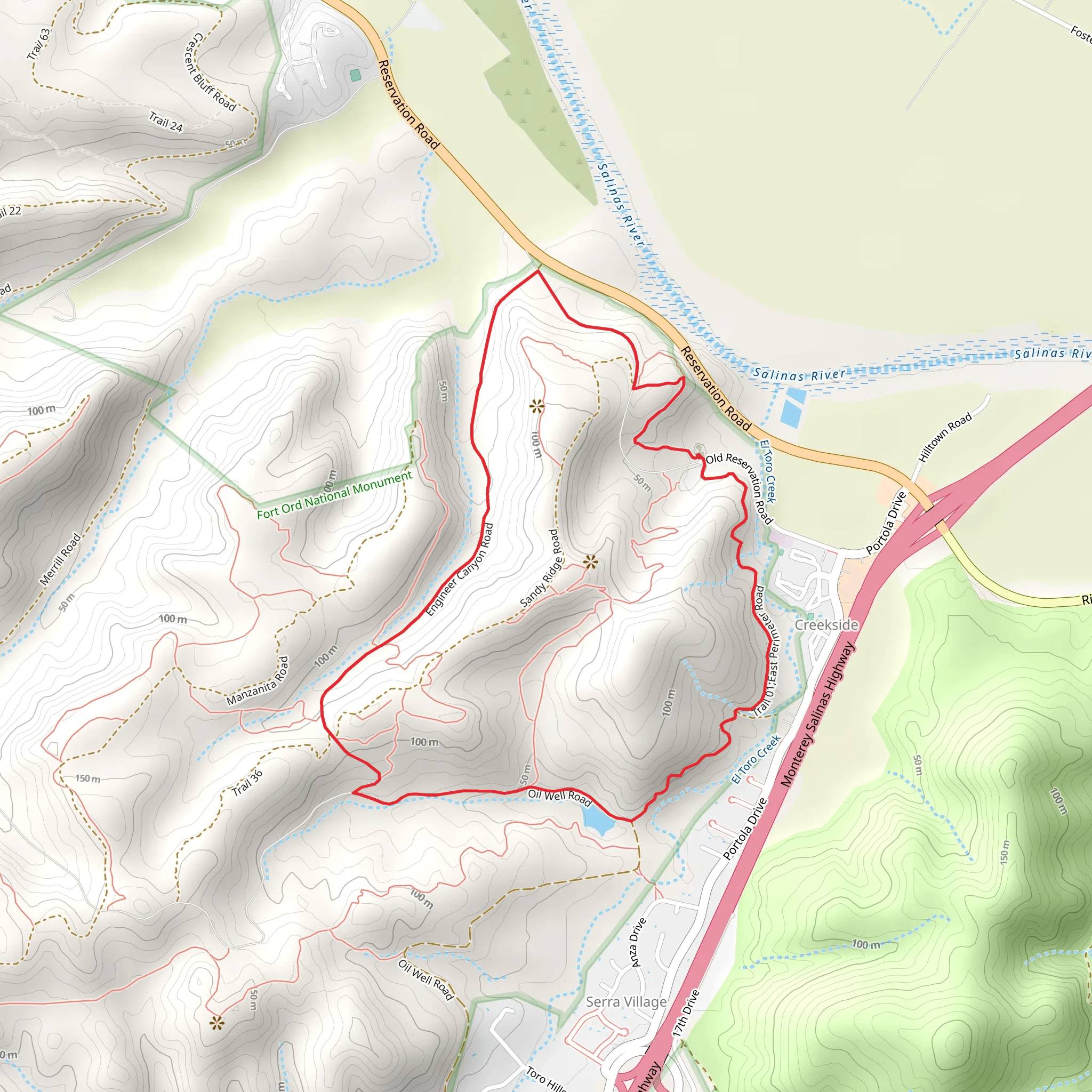 East Perimeter Road Loop - Trail 01 mobile static map