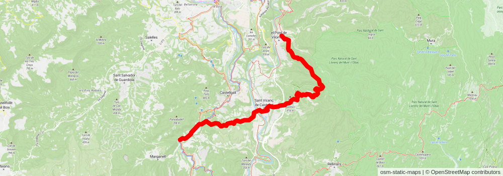 GR 4 Puigcerdà- Montserrat stage 9 Map