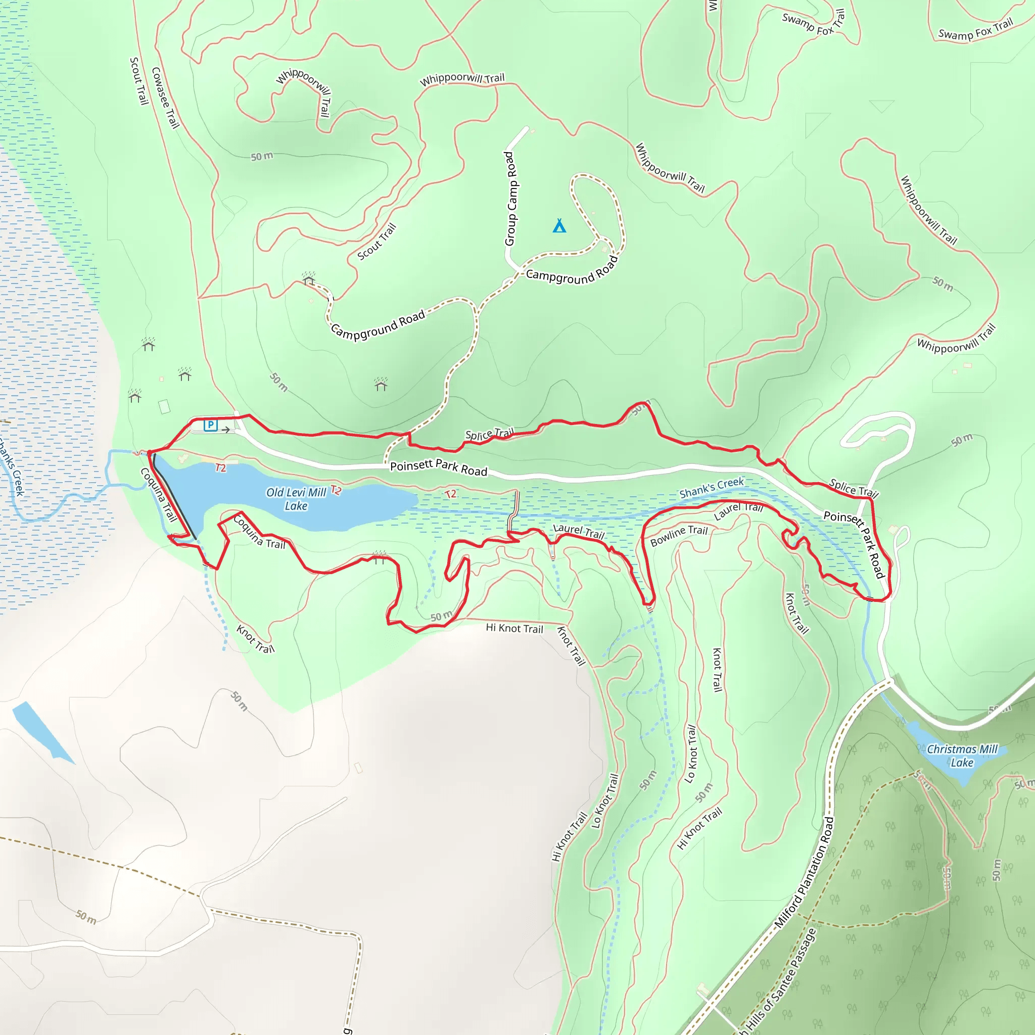 Old Levi Mill Lake Loop mobile static map