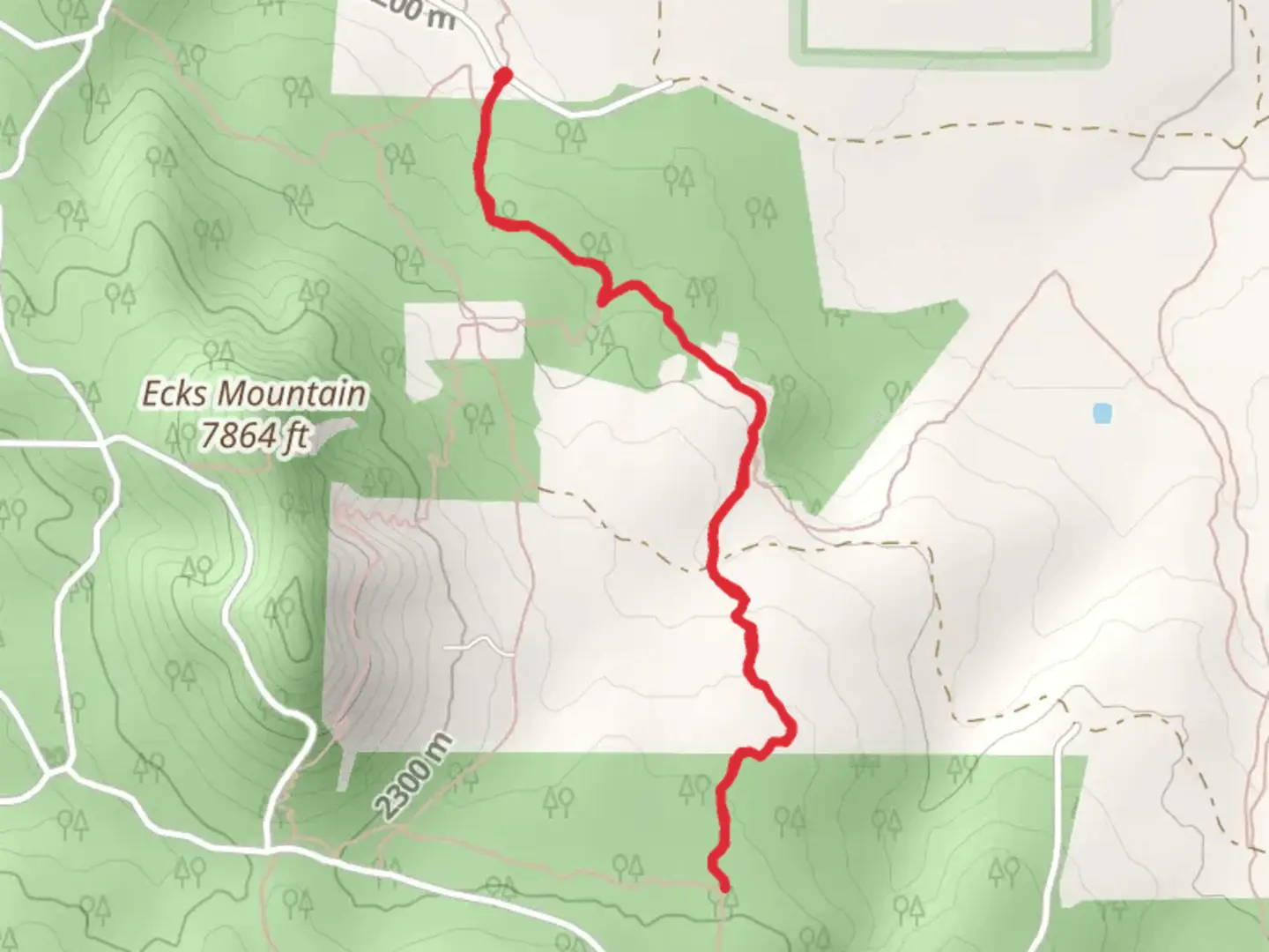 An image depicting the trail Land of the Pioneers Shortcut Trail and its surrounding area.