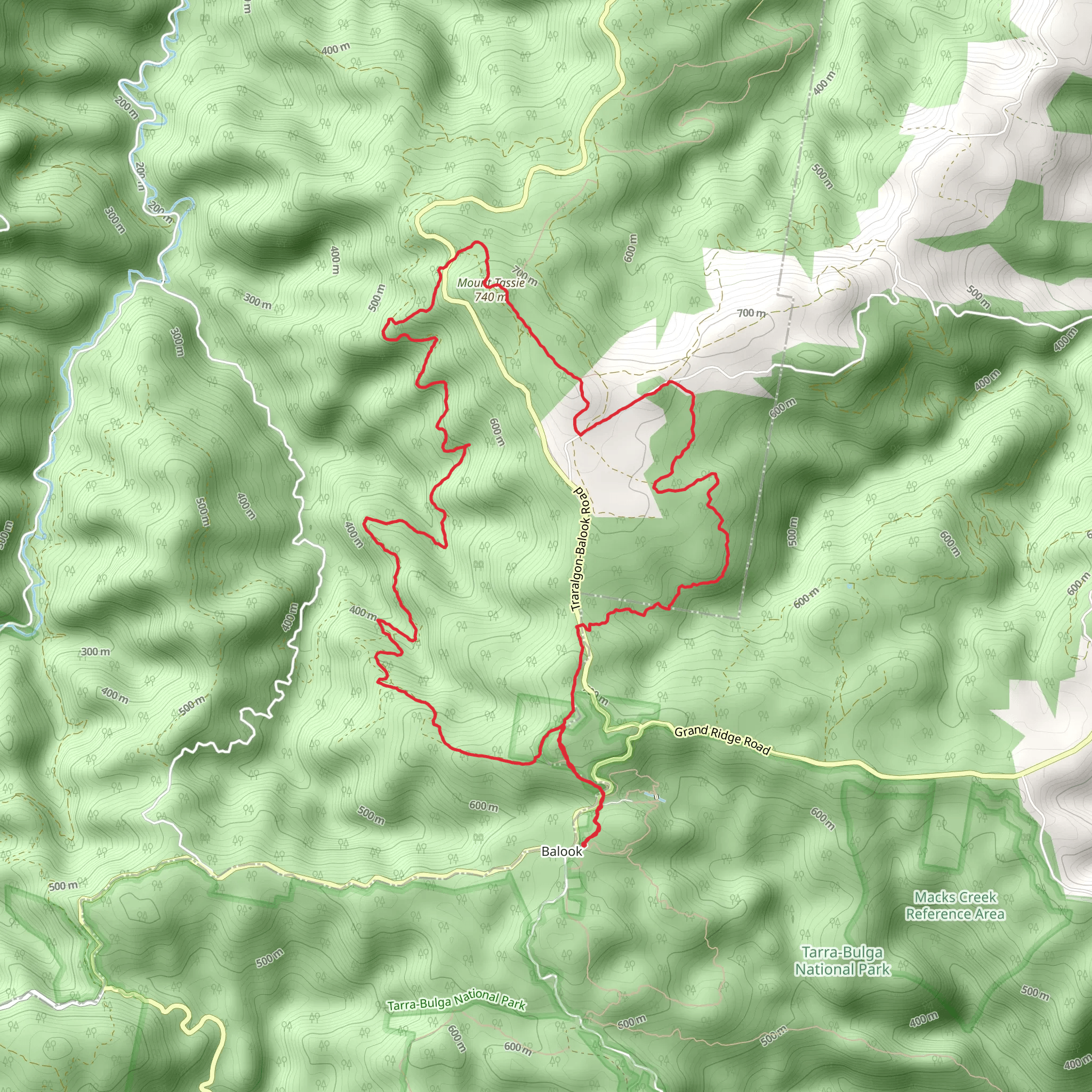 Mount Tassie Loop Trail mobile static map