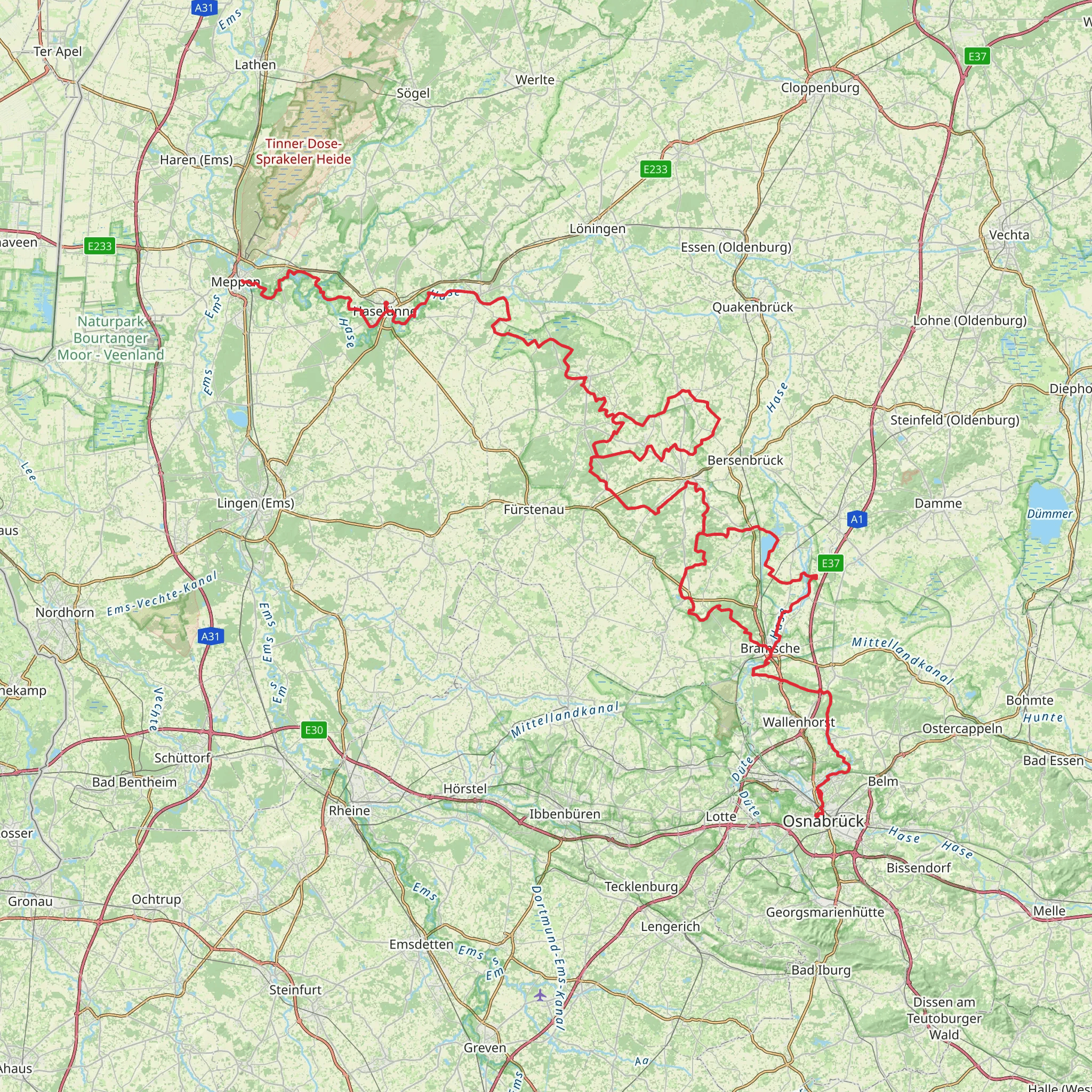 Hunenweg mobile static map