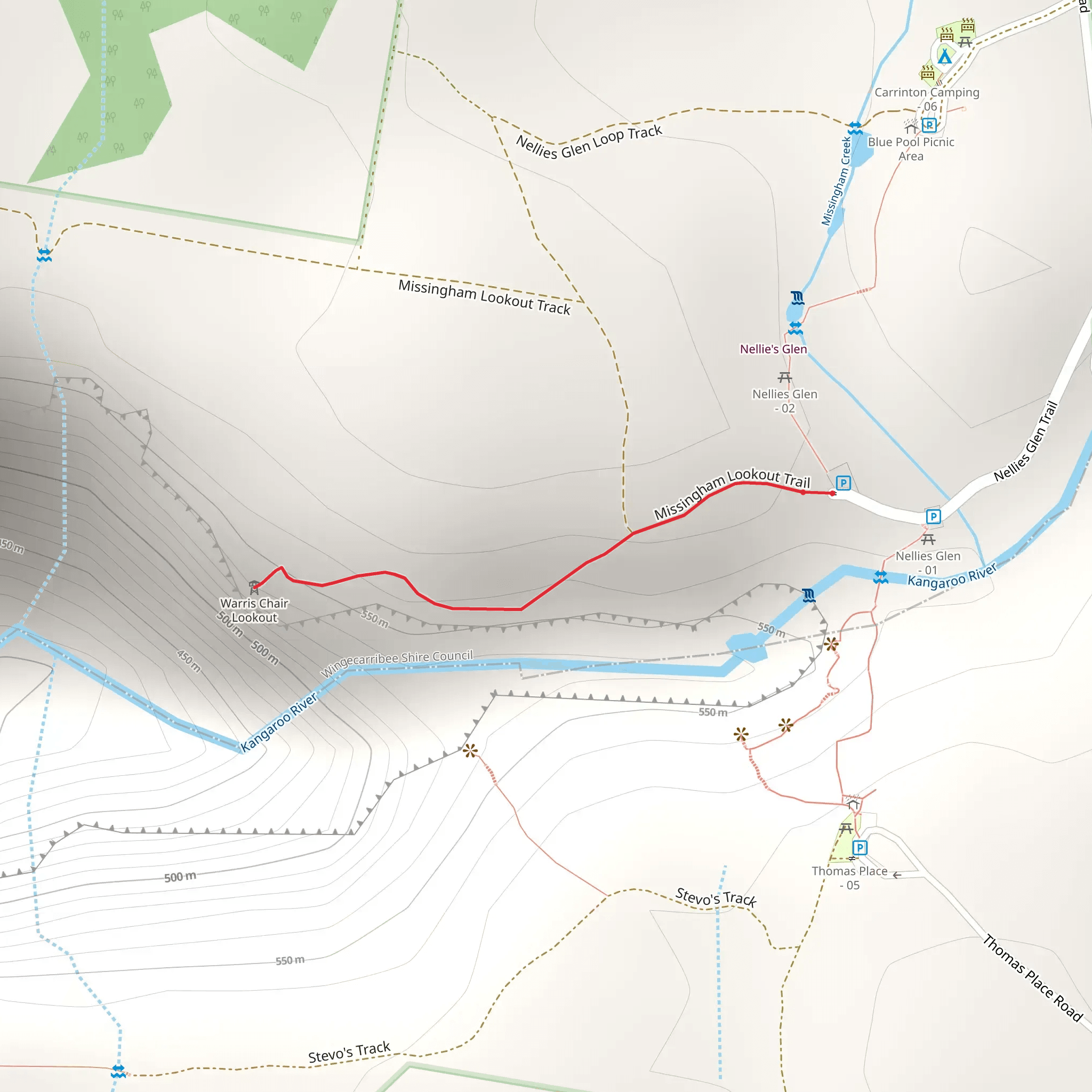 Warris Chair Lookout Track mobile static map