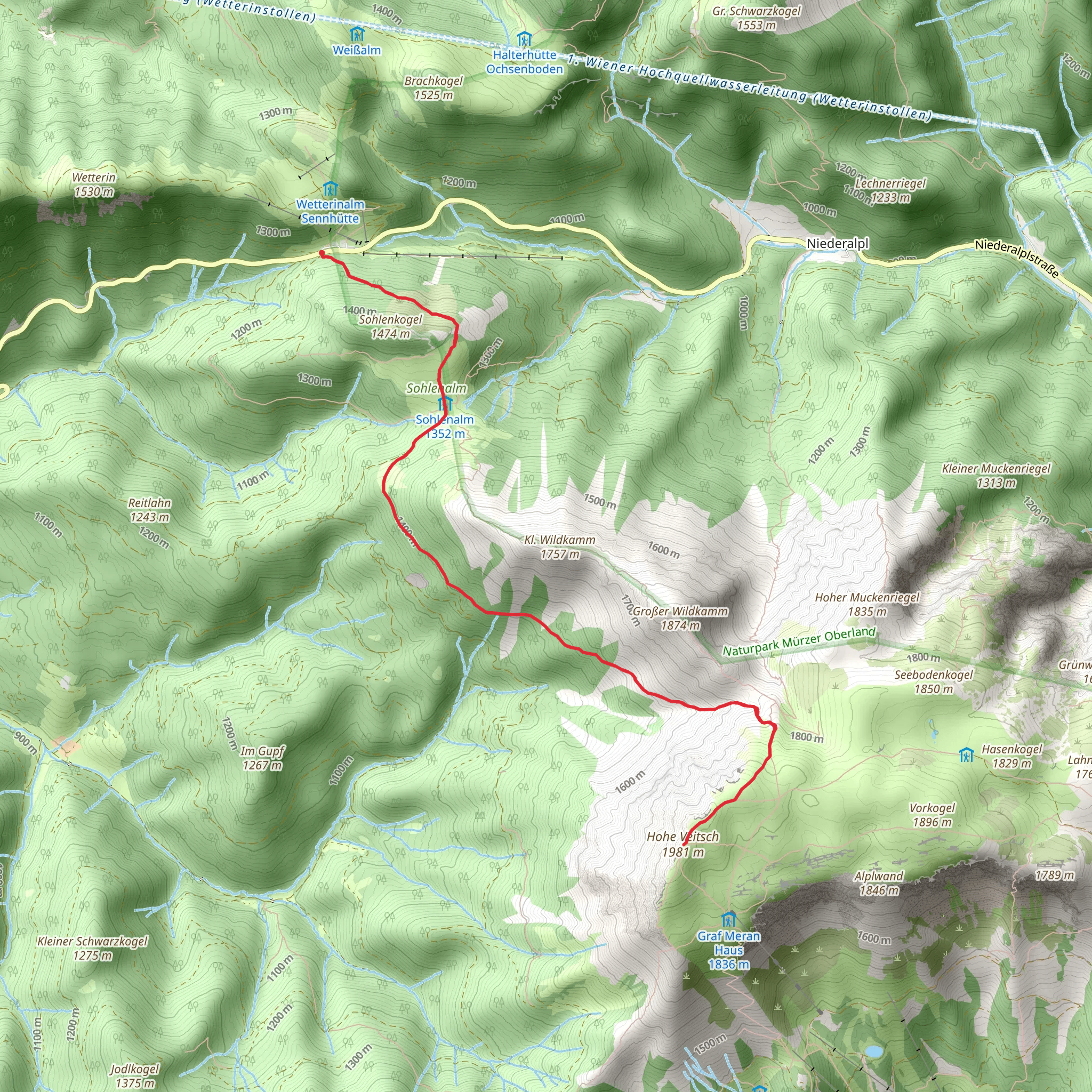 Hohe Veitsch Mountain Tour mobile static map