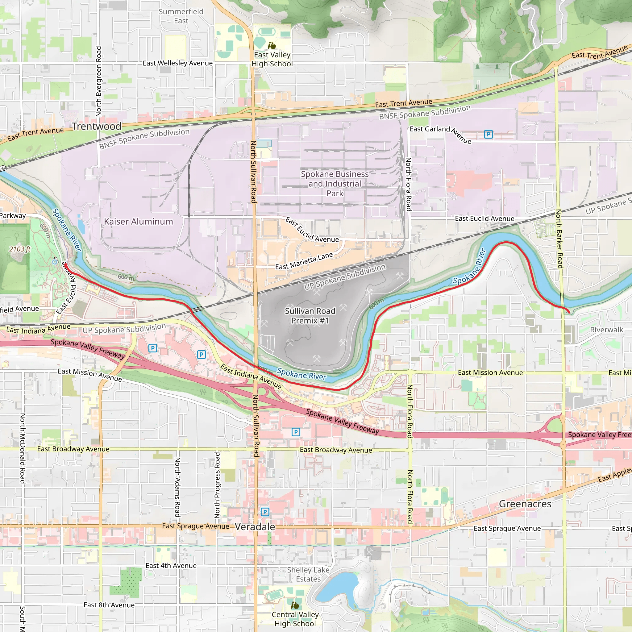 Spokane River Walk mobile static map