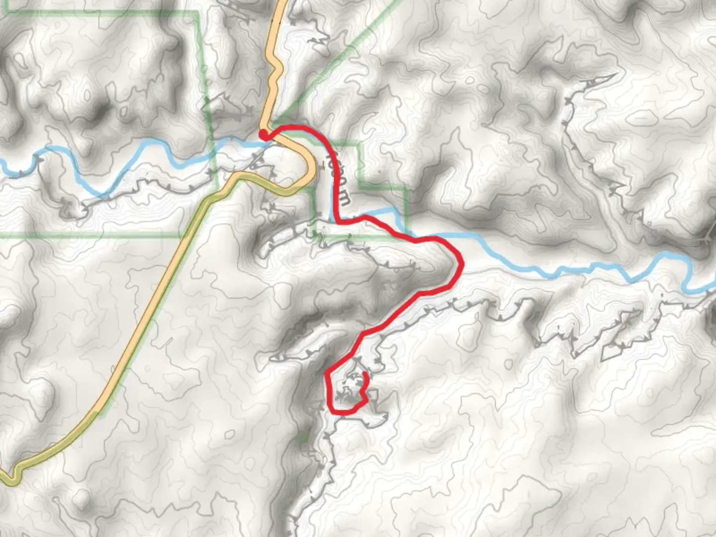 An image depicting the trail Escalante River Trail and Phipps Arch Trail and its surrounding area.
