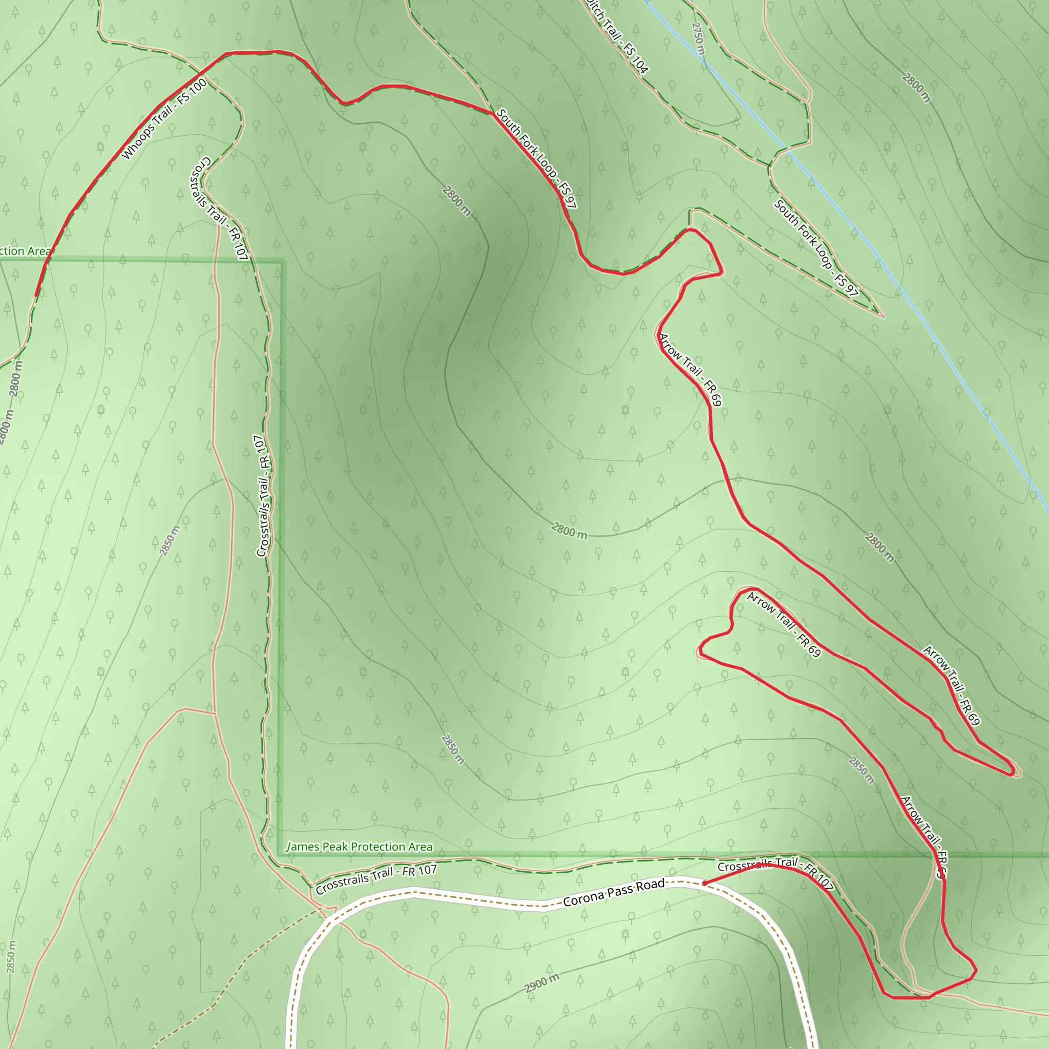 Whoops Trail mobile static map