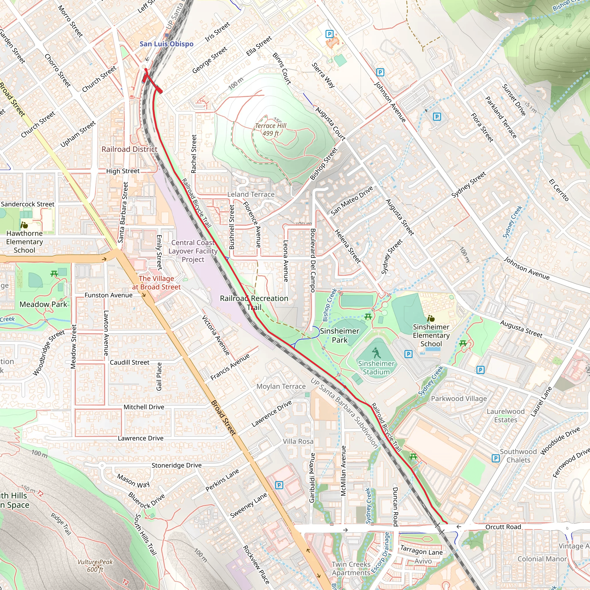 Railroad Trail - San Luis Obispo mobile static map
