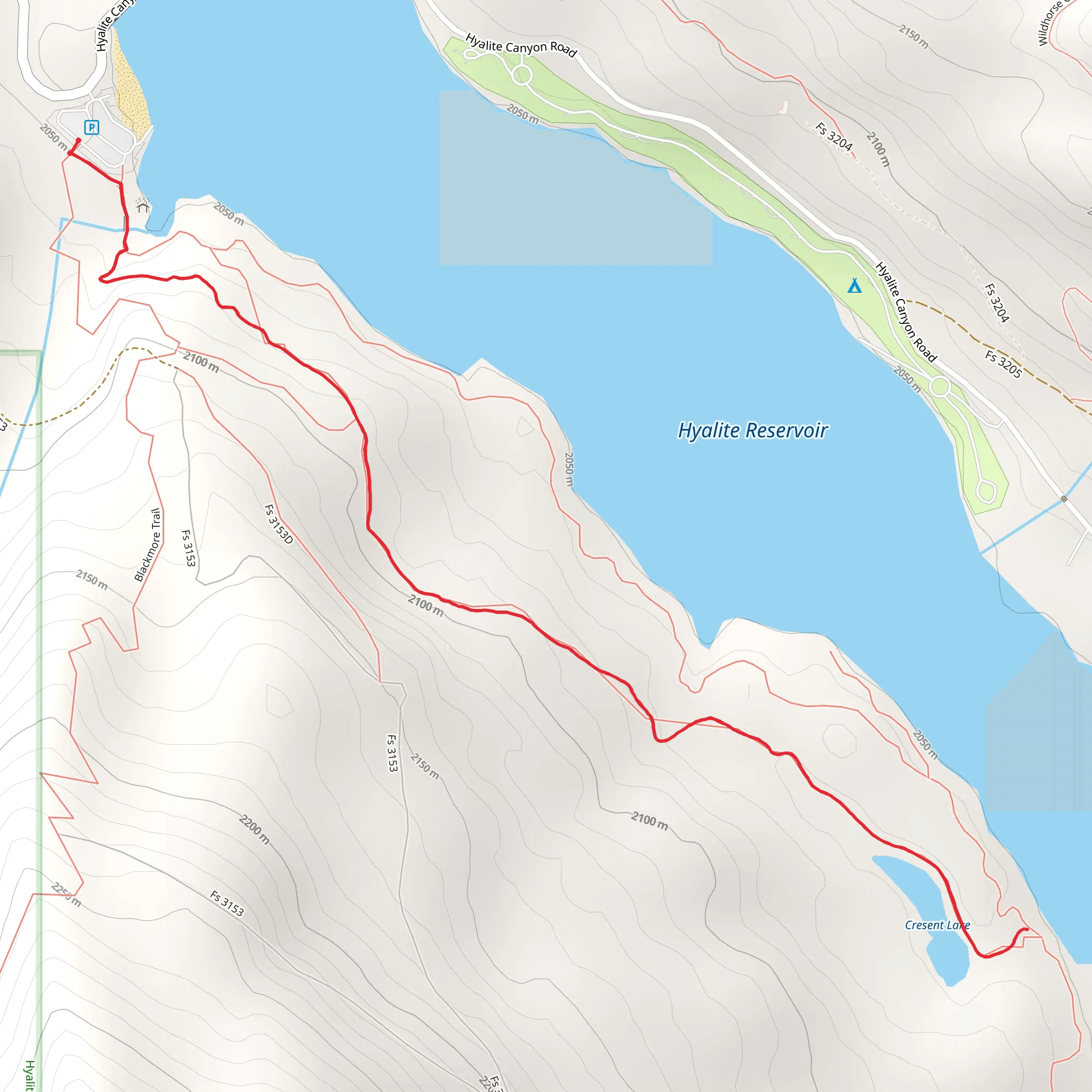 Crescent Lake Trail mobile static map