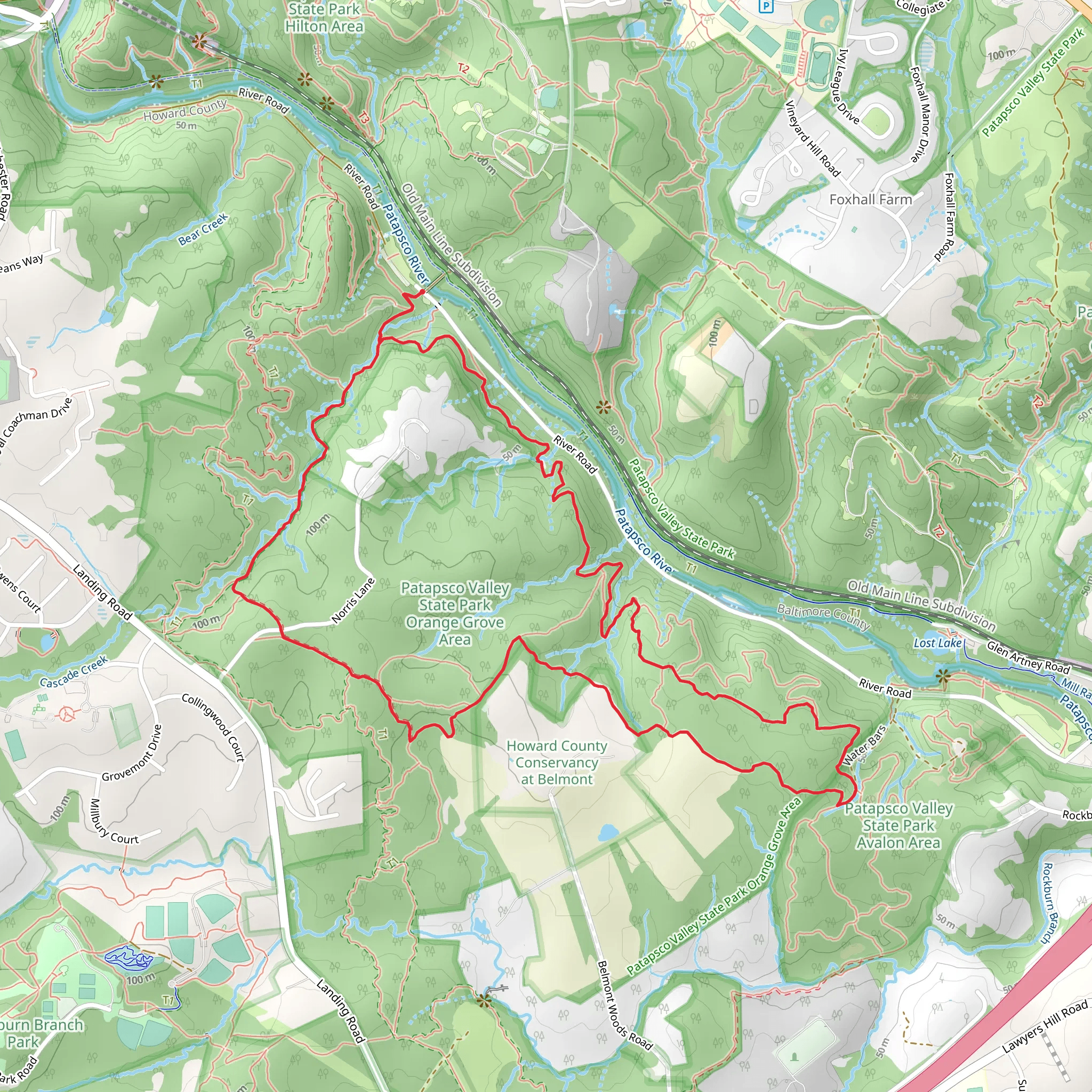 Cascade Falls - Morning Choice Loop Trail mobile static map