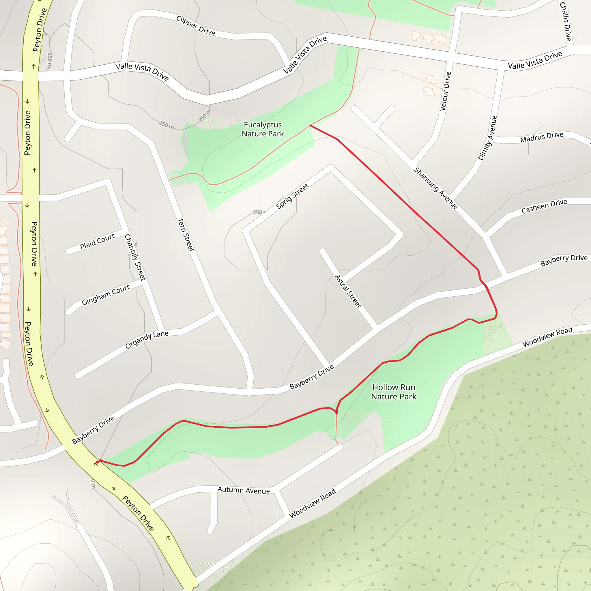 Hollow Run Nature Park mobile static map