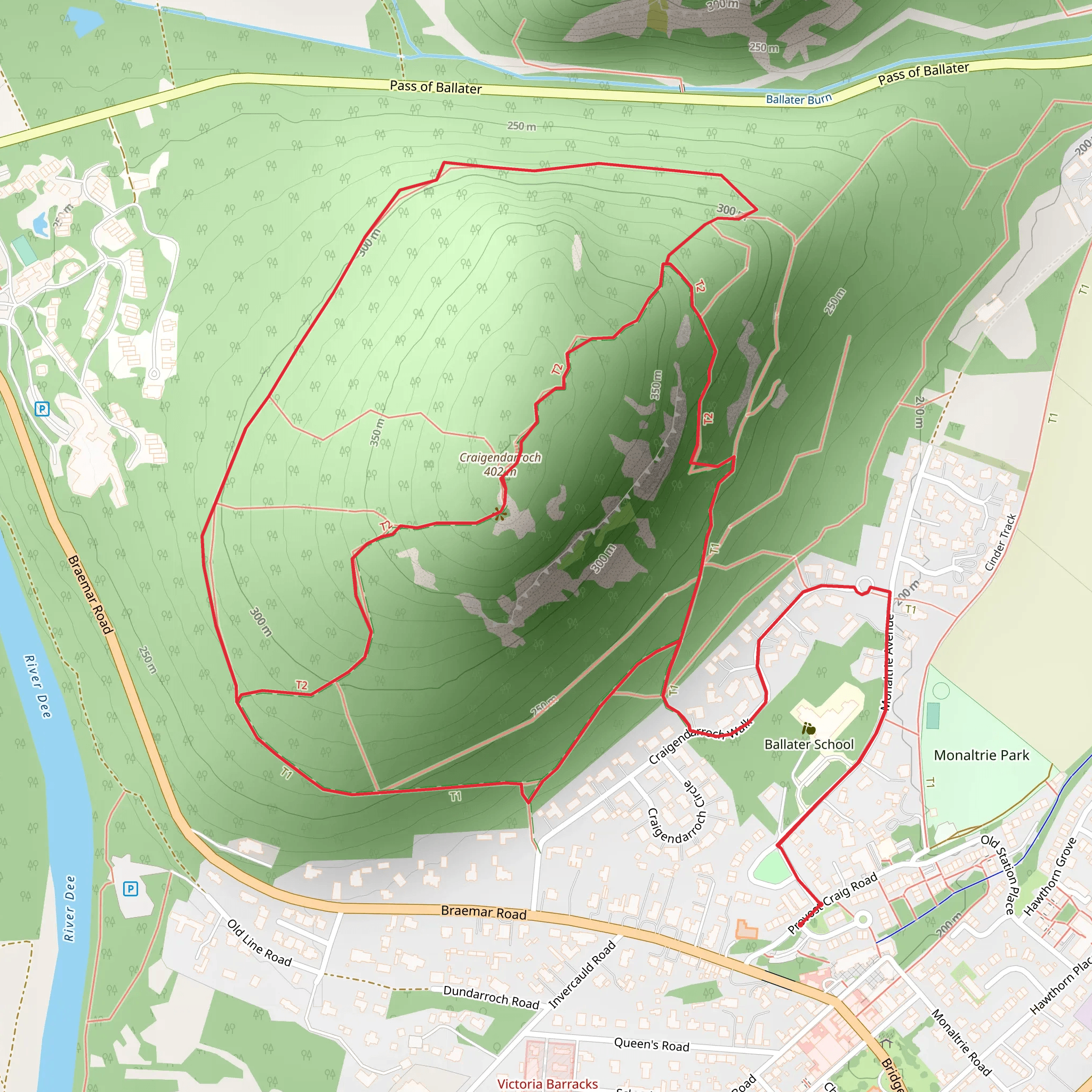 Craigendarroch Circular Walk mobile static map