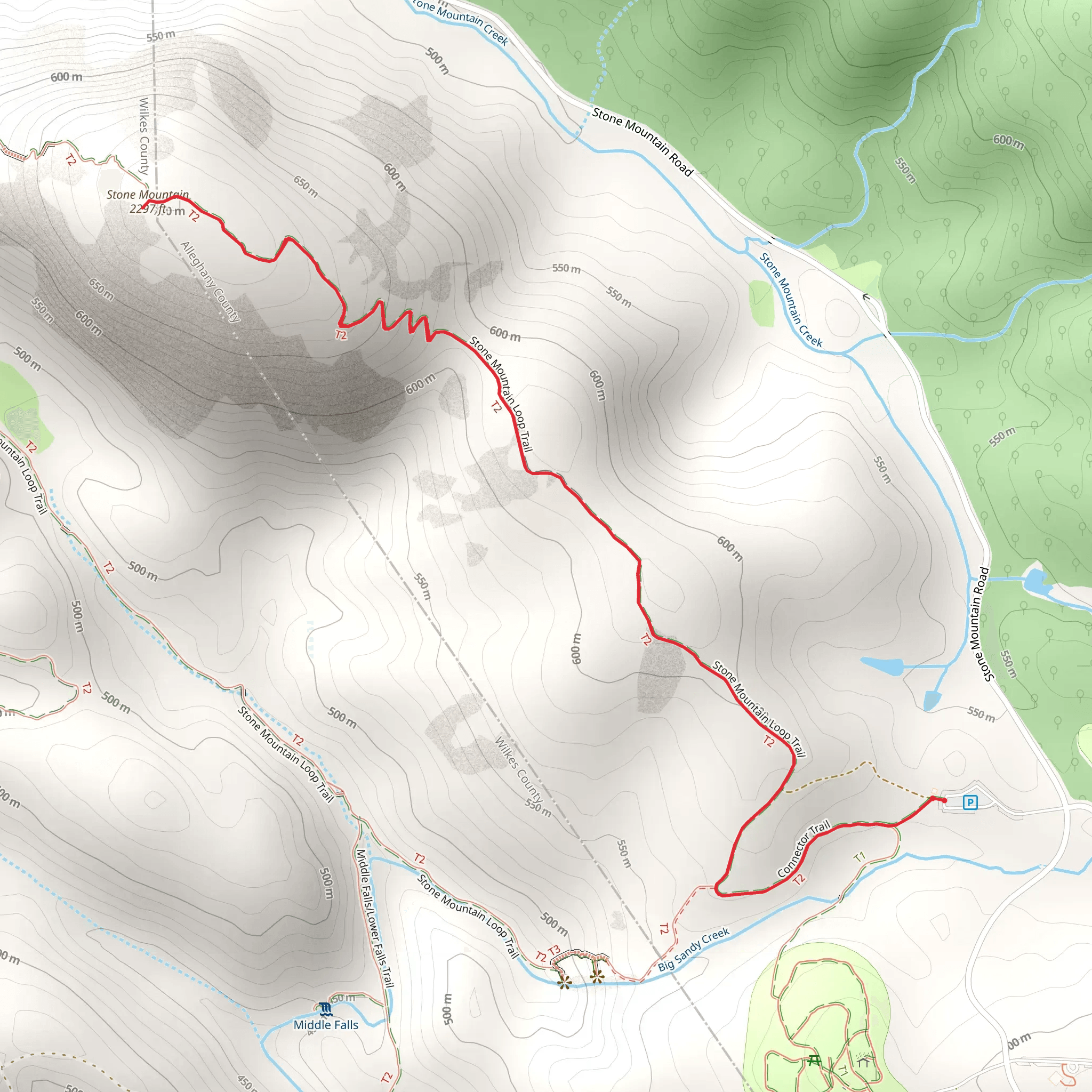 Stone Mountain via Connector Trail mobile static map