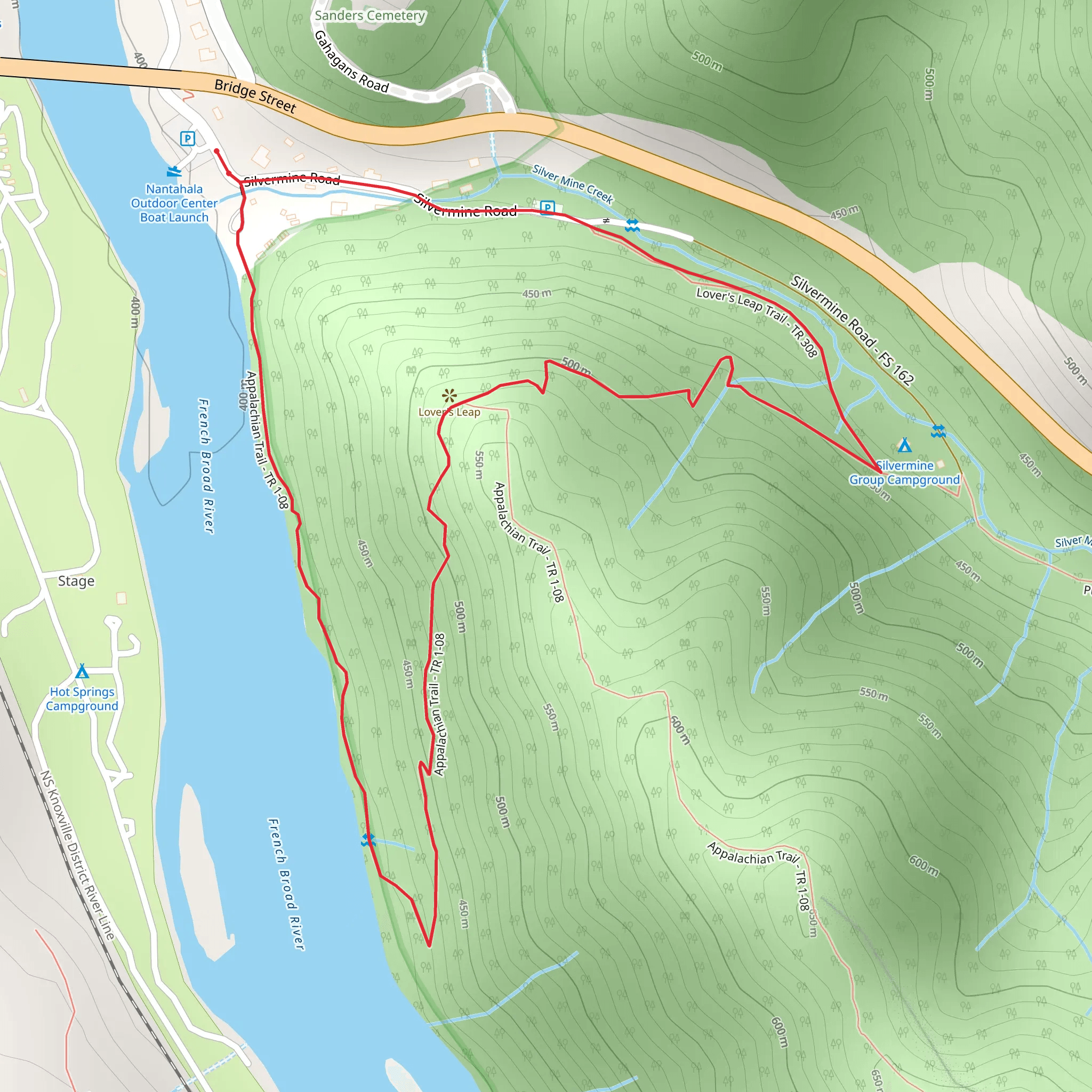 Lovers Leap Loop Trail mobile static map