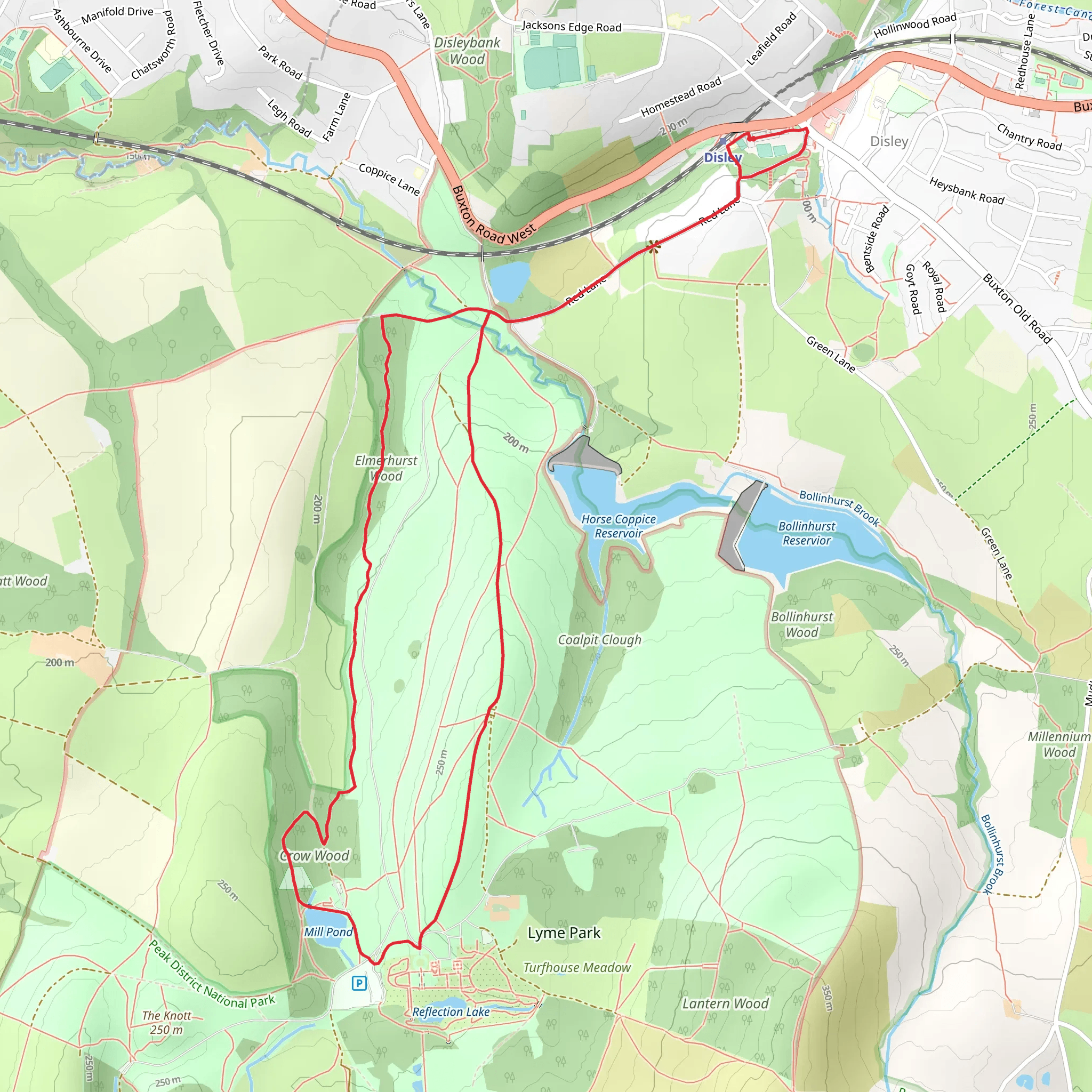 The Cage, Crow Wood and Elmerhurst Wood mobile static map