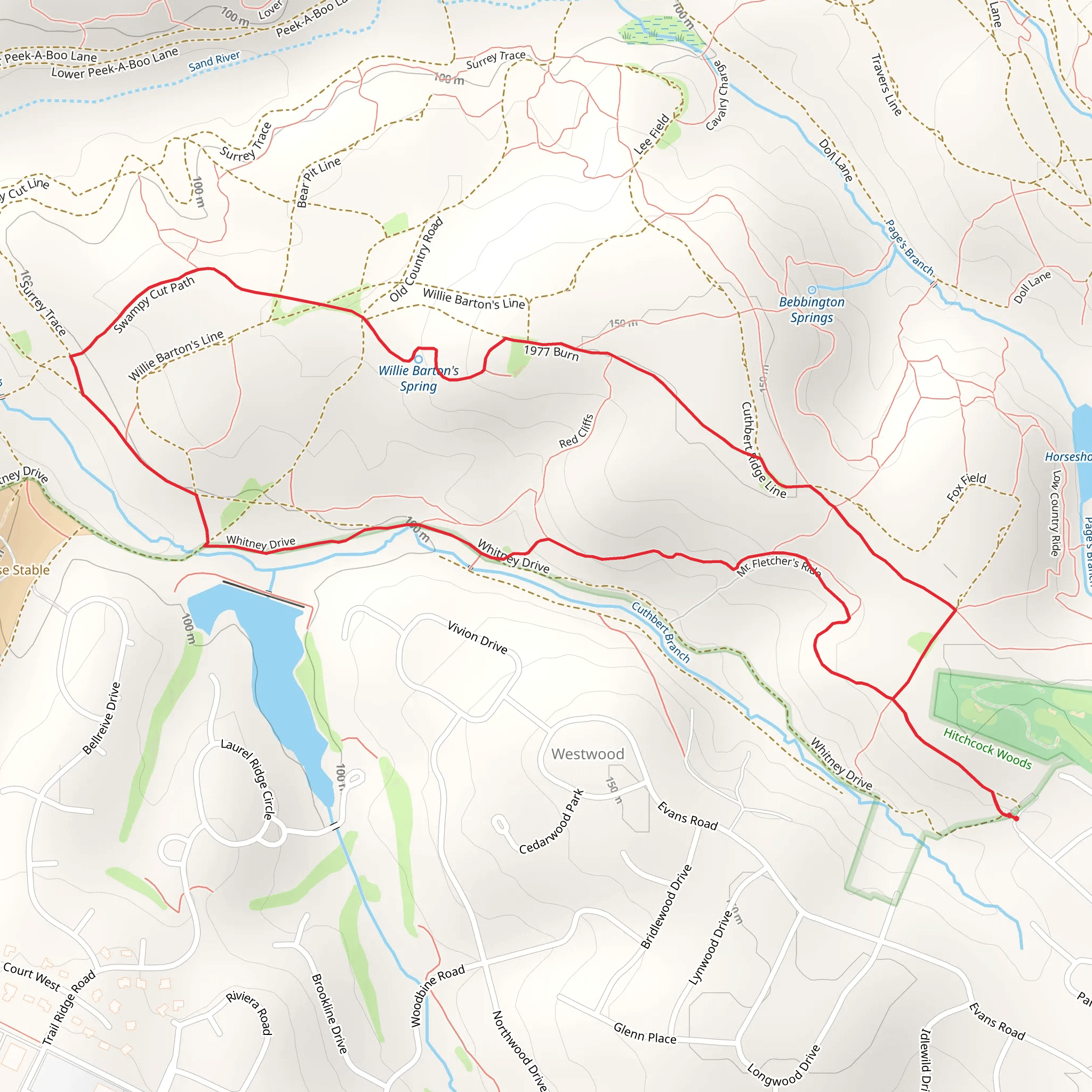 Mr Fletcher's Ride and Witch Hazel Ride Loop mobile static map