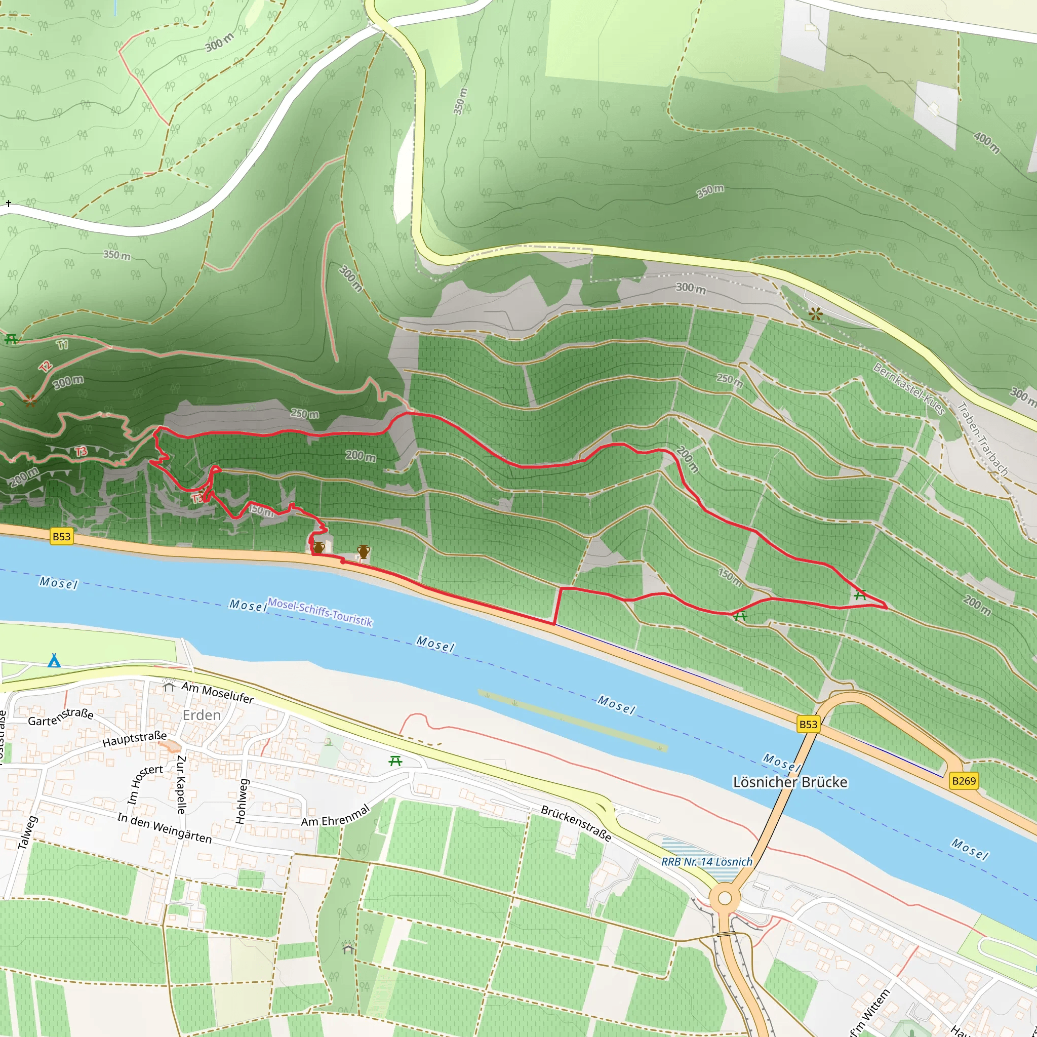 Klettersteig Erden Loop mobile static map