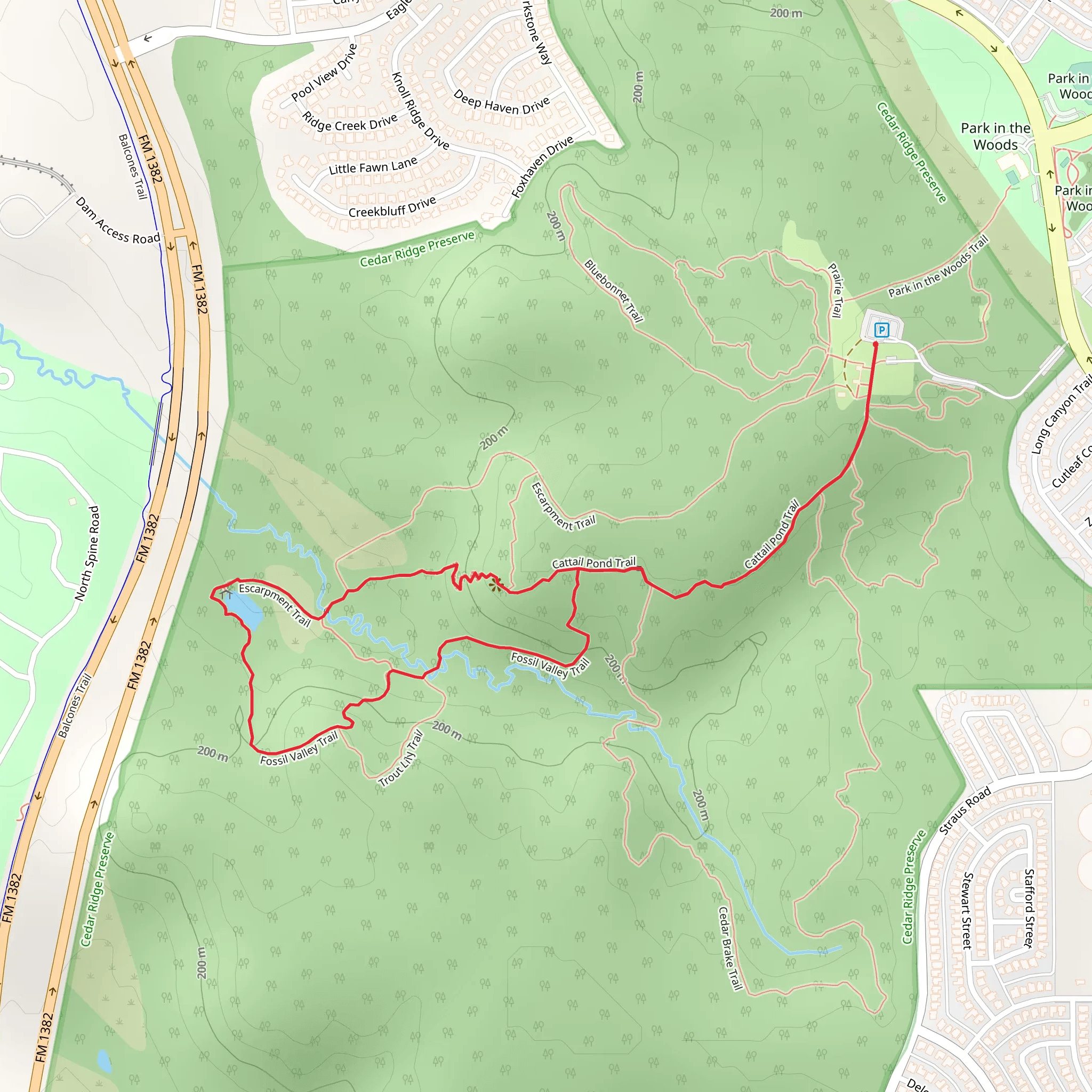 Fossil Valley - Cattail Pond Loop Trail mobile static map