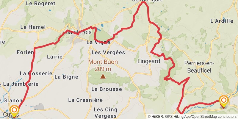 GR 22 - De Paris Au Mont Saint Michel stage 24 Map