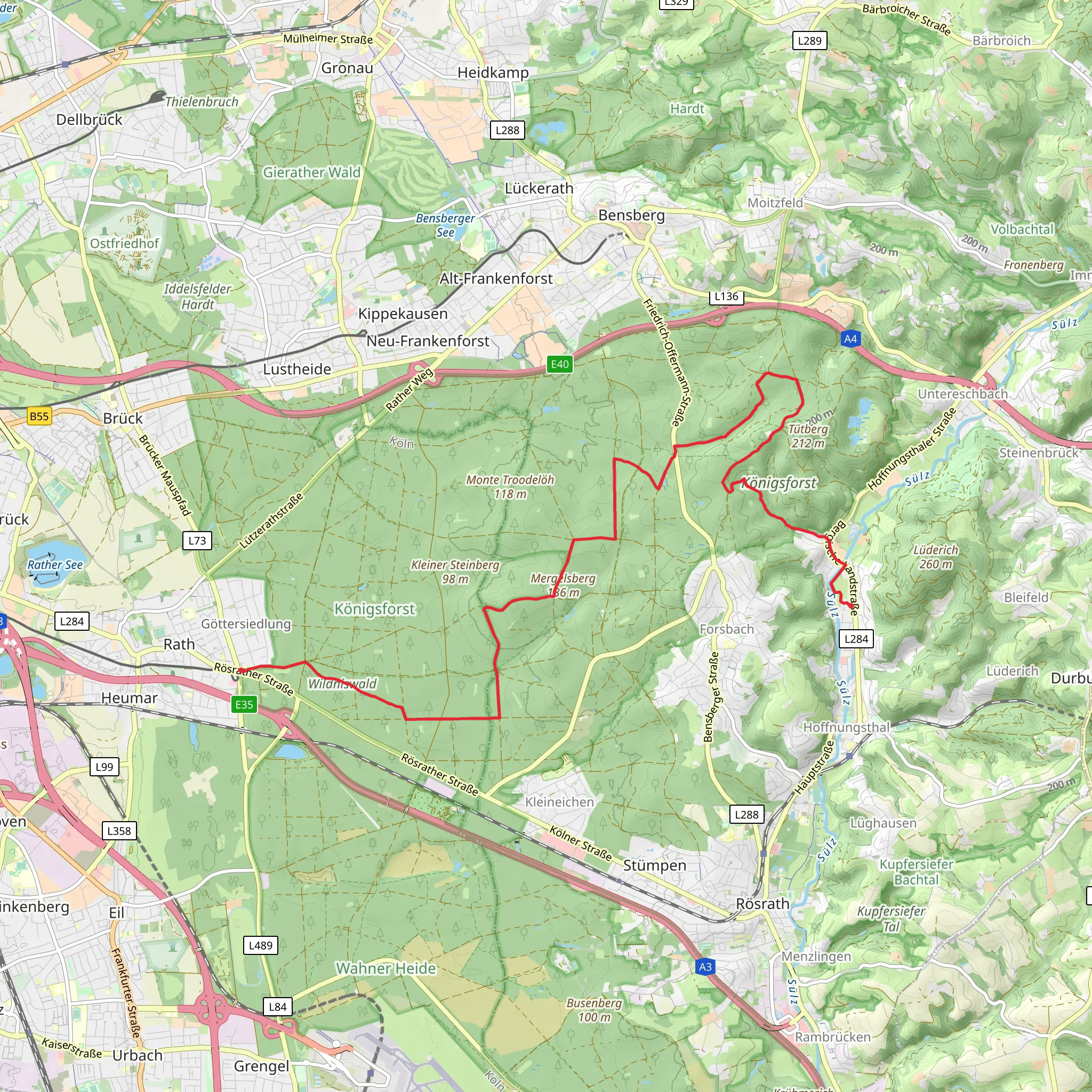 Konigsforst to Sulze Walk mobile static map