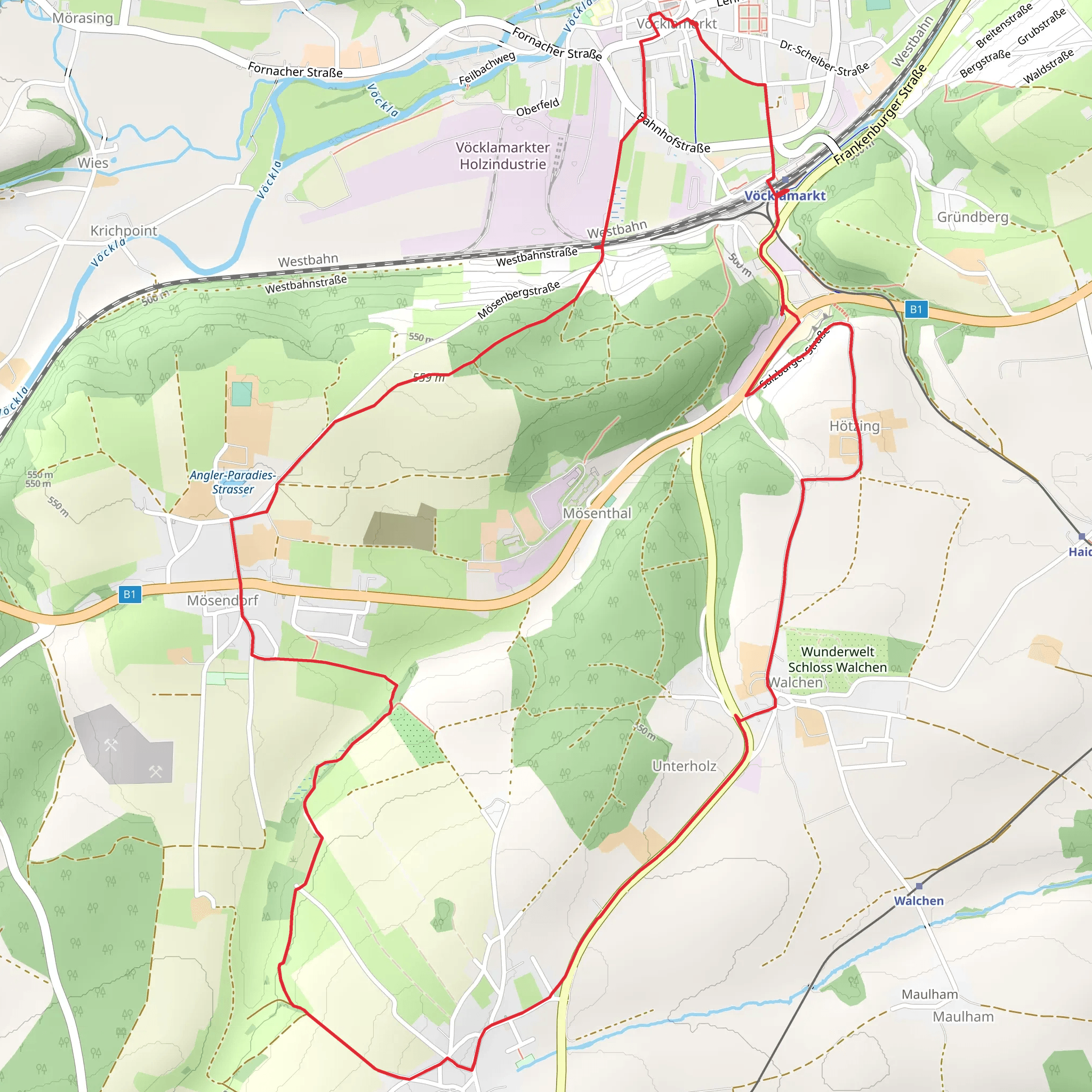 Maria Himmelfahrt to Güterweg Mösendorf Loop 5 mobile static map