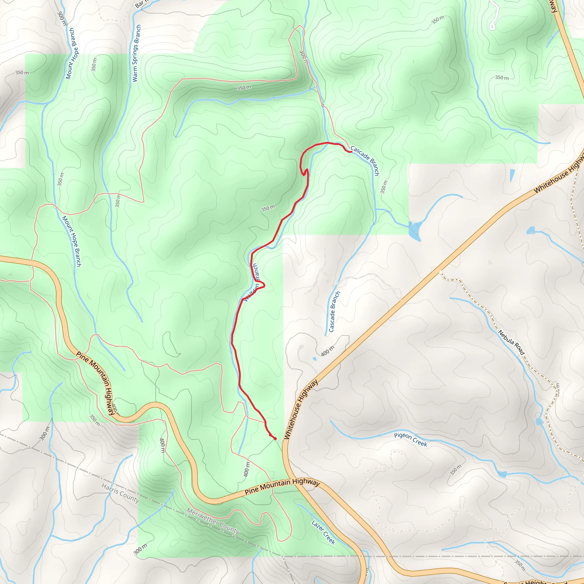 Wolfden Branch - Pine Mountain Trail mobile static map