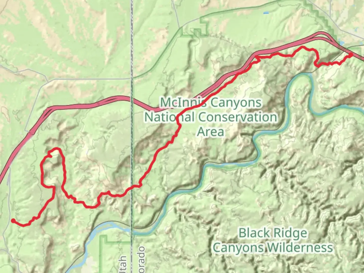 An image depicting the trail Troy Built Trail and American Discovery Trail - Mack and its surrounding area.