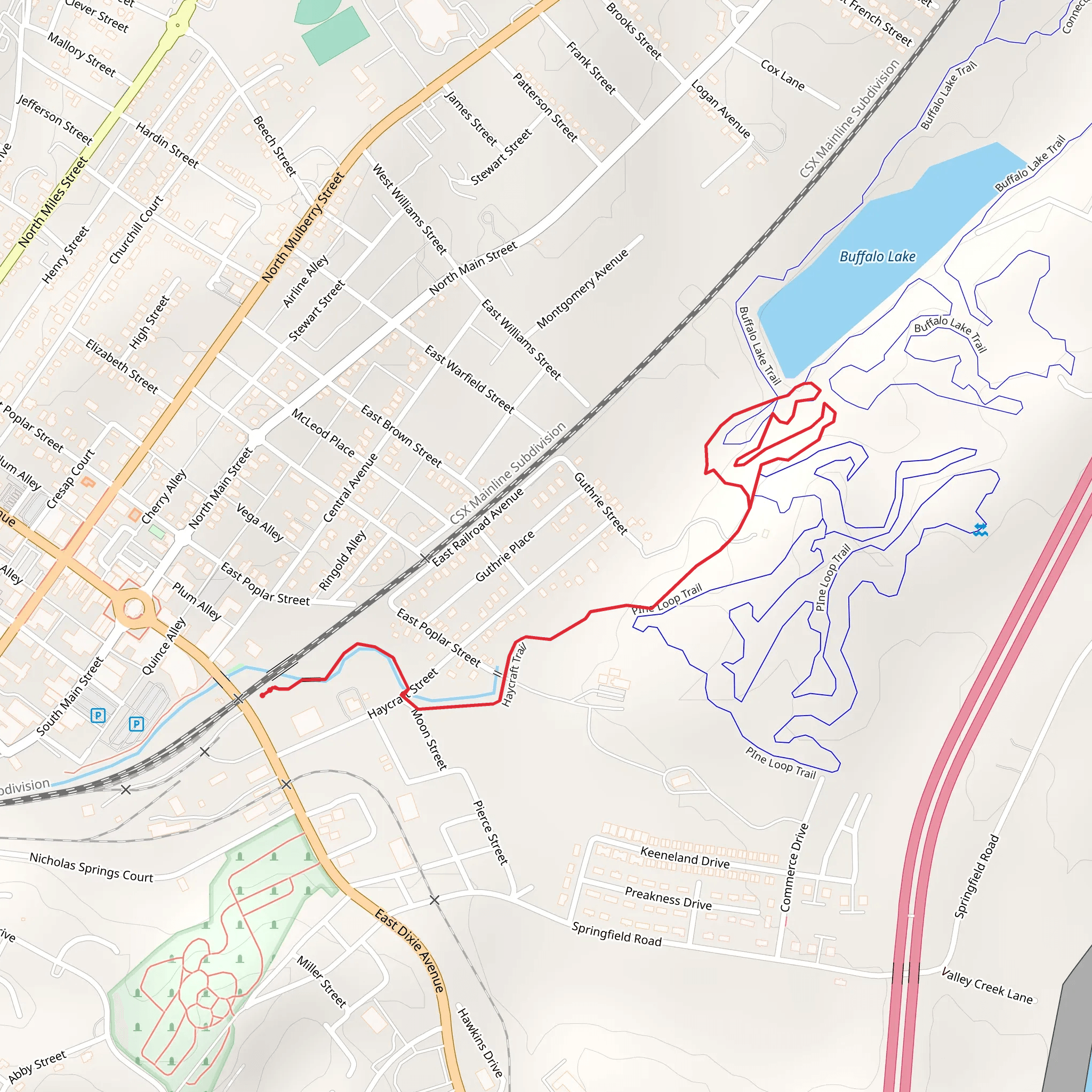 Haycraft Trail and Cave Spring Loop Trail mobile static map