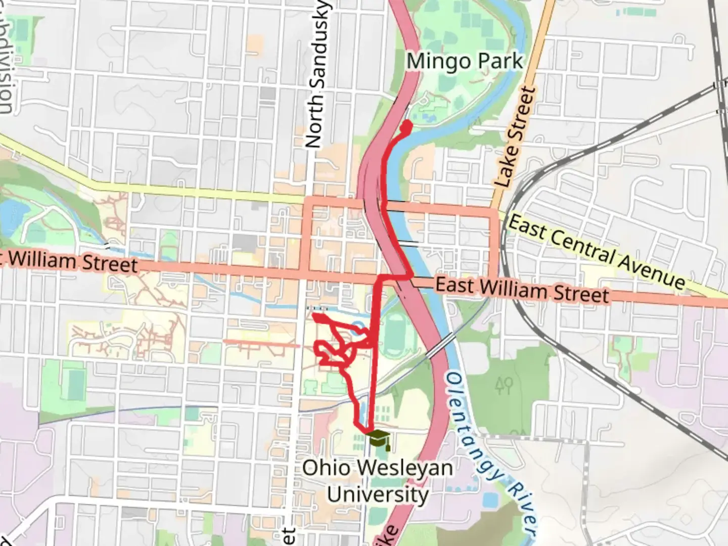 An image depicting the trail Olentangy River and Delaware Run and its surrounding area.