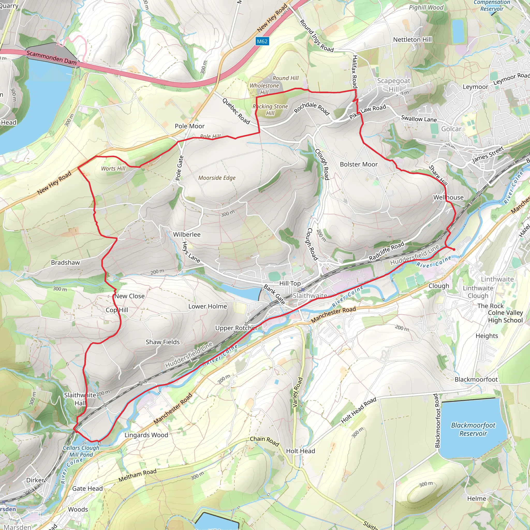 Slaithwaite Loop mobile static map