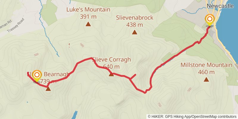 Slieve Bearnagh via Glen Path stage 2 Map