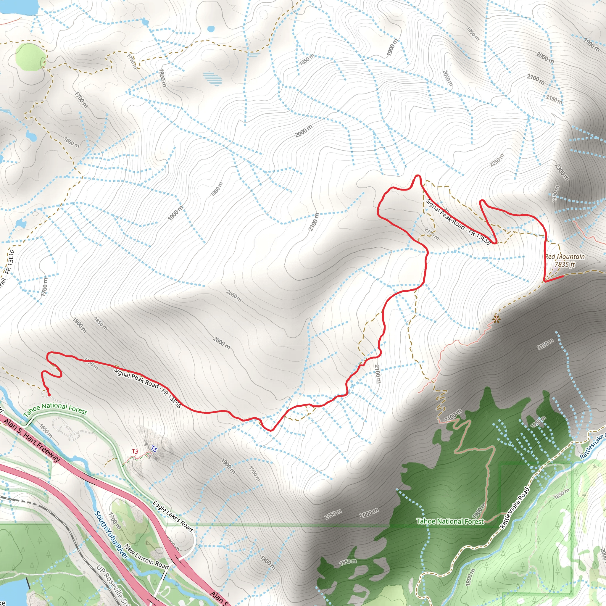 Signal Peak Trail mobile static map