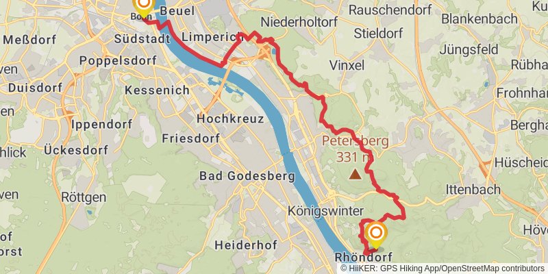 Rheinsteig stage 17 Map