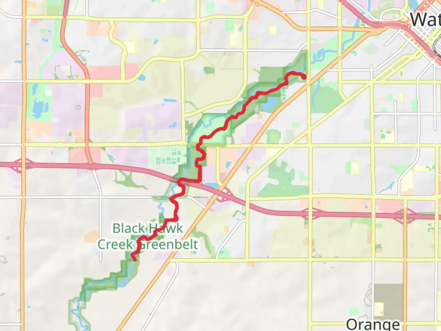 An image depicting the trail Walk along Black Hawk Creek - Campbell Avenue and its surrounding area.