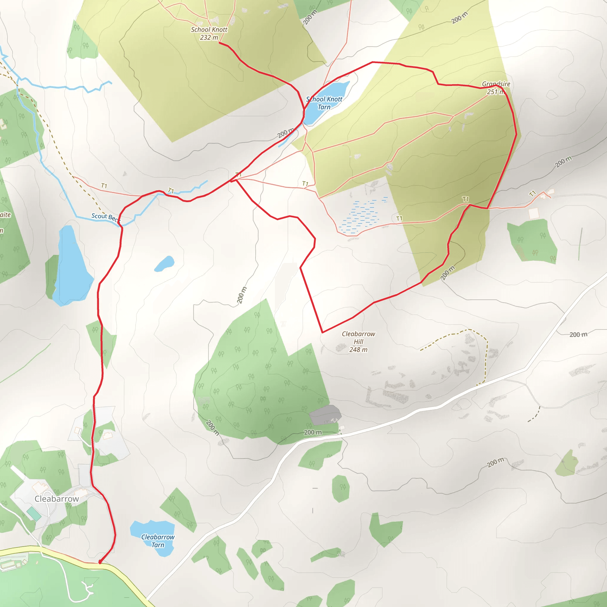 School Knott Peak and Tarn and Grandsire Loop mobile static map