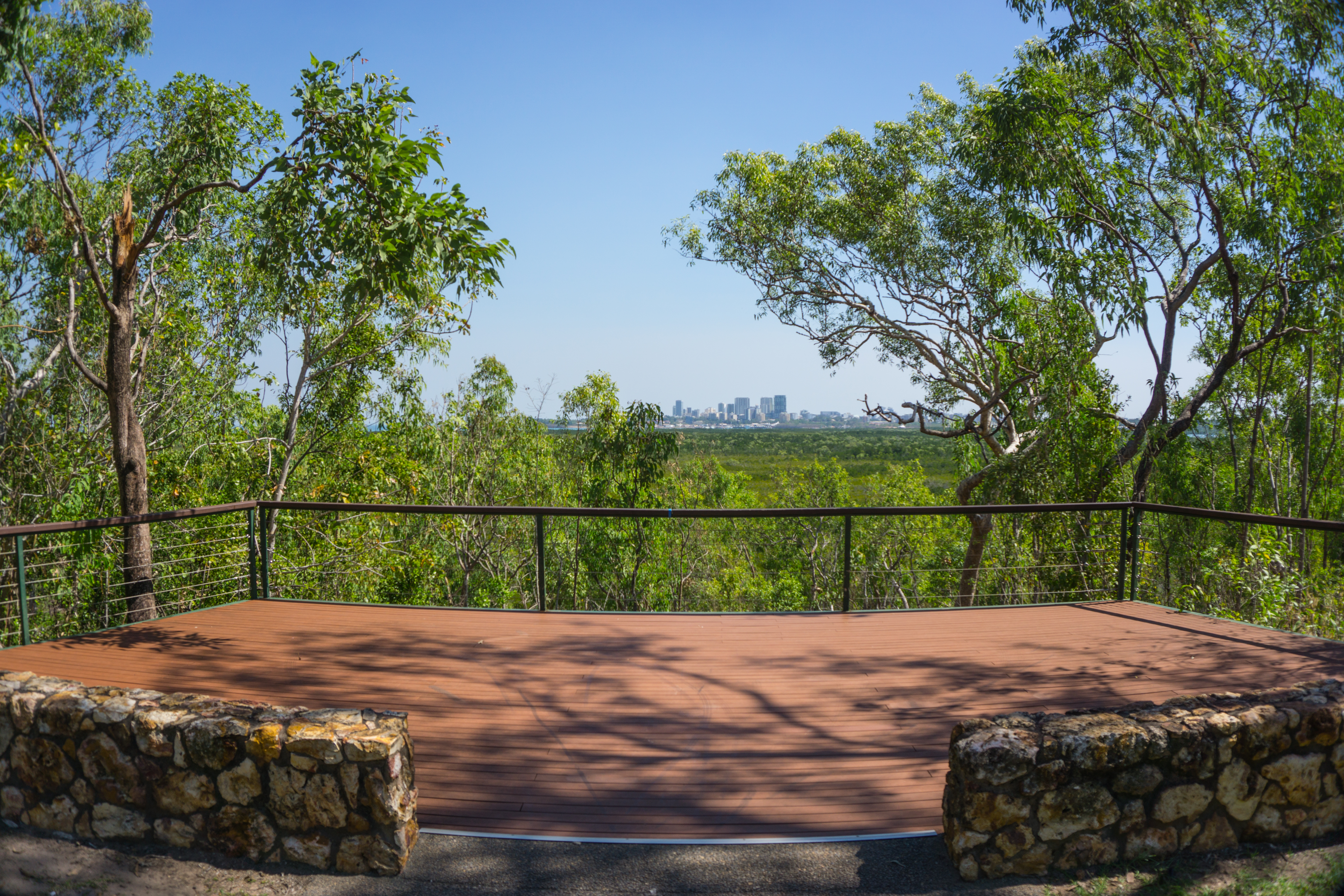 An image depicting the trail Charles Darwin National Park and its surrounding area.